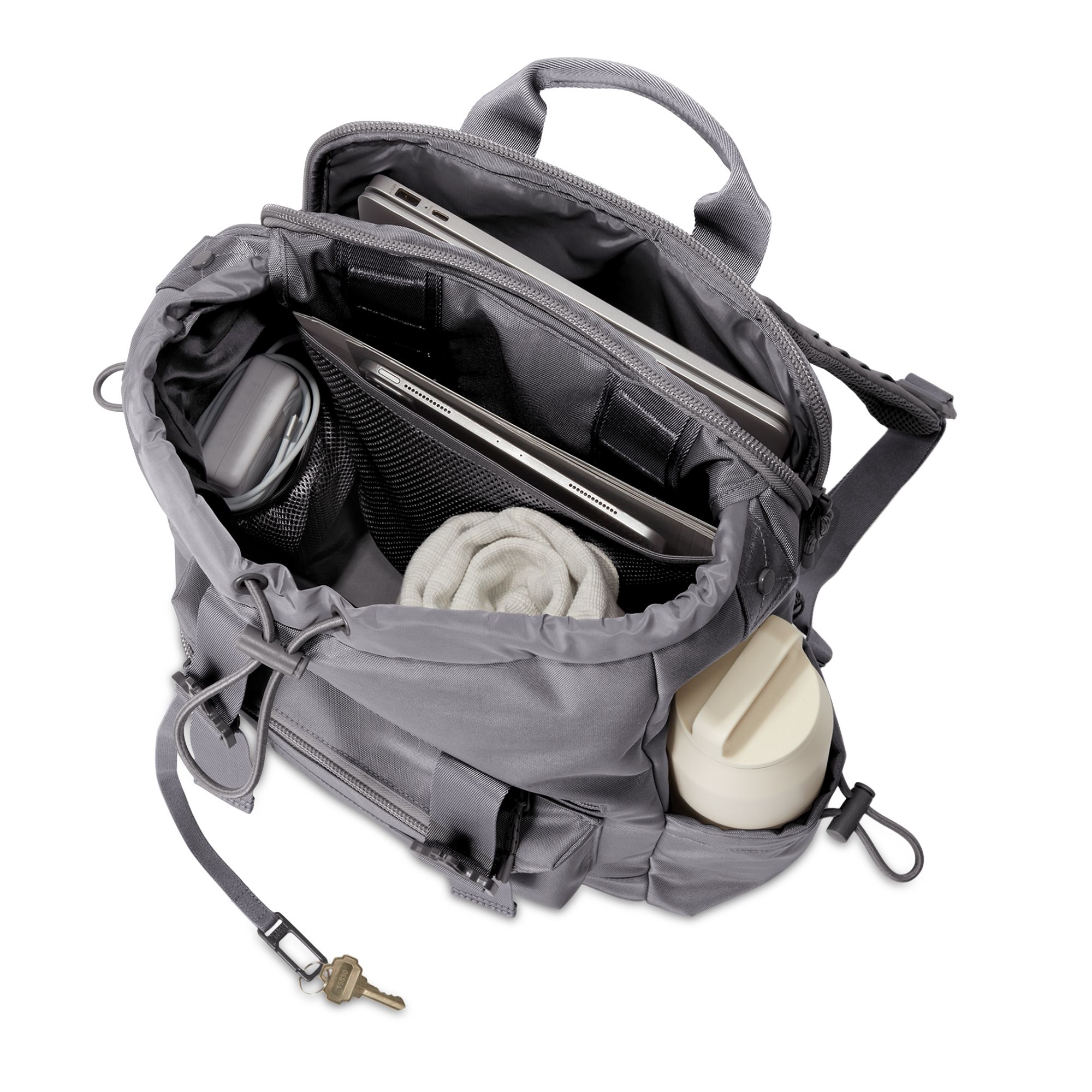 Brooklyn Flap Top Backpack, Ash — Image 3