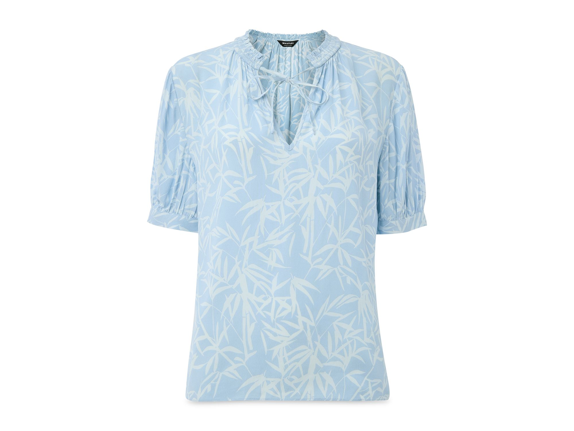 Leaves Tie Neck Blouse — Image 3