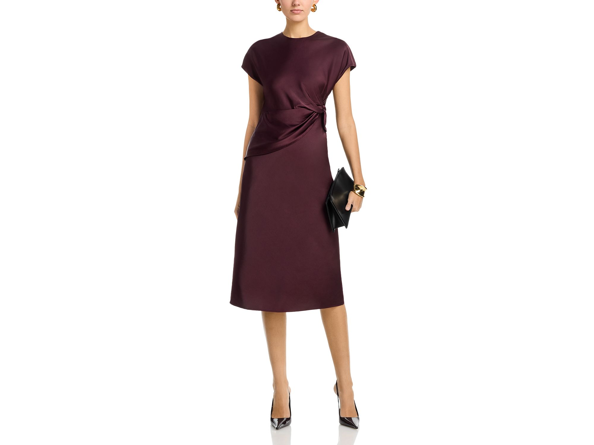 Avery Draped Satin Dress — Image 4