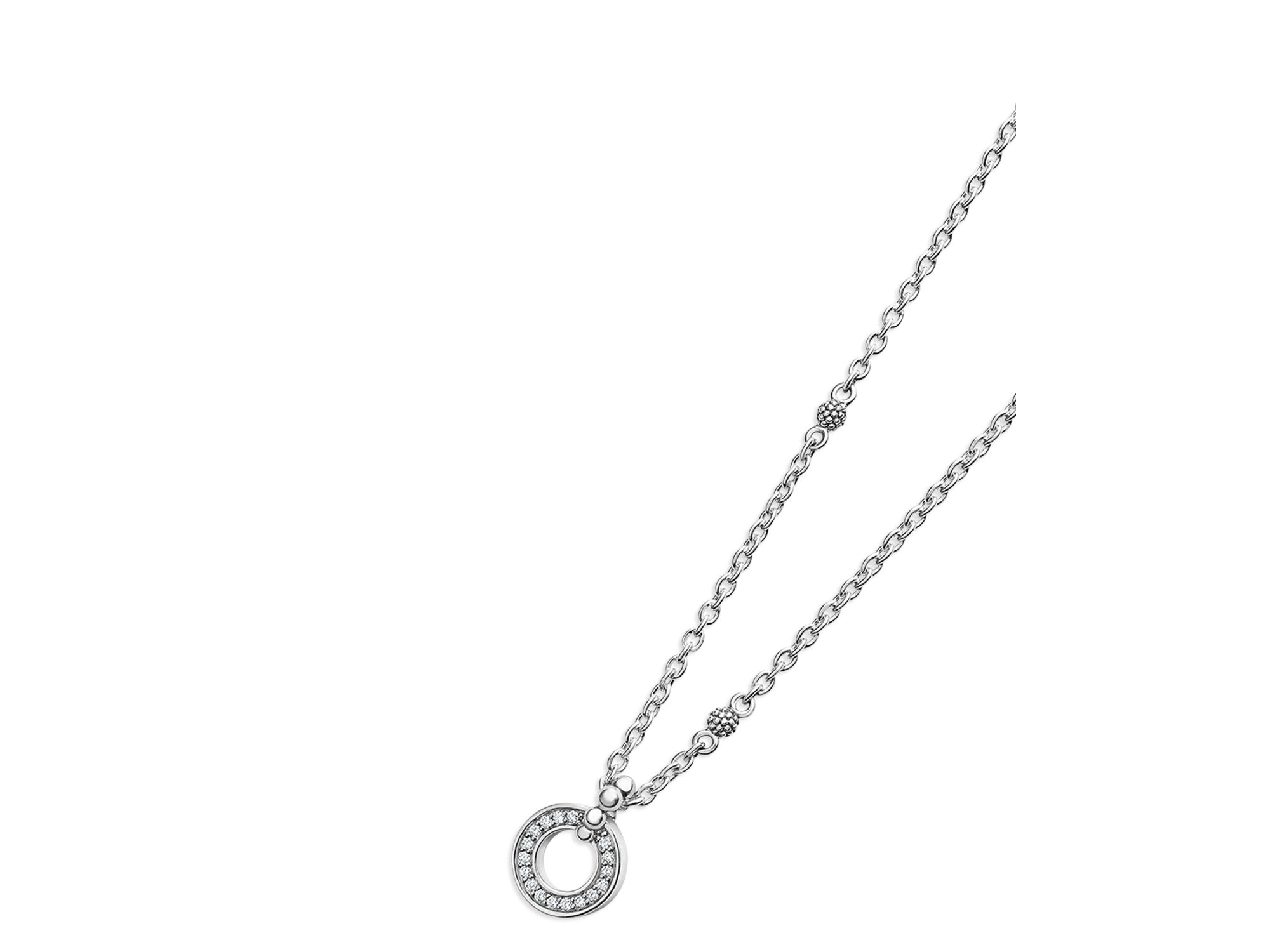 Sterling Caviar Spark Diamond Pendant Necklace, 18" — Image 3