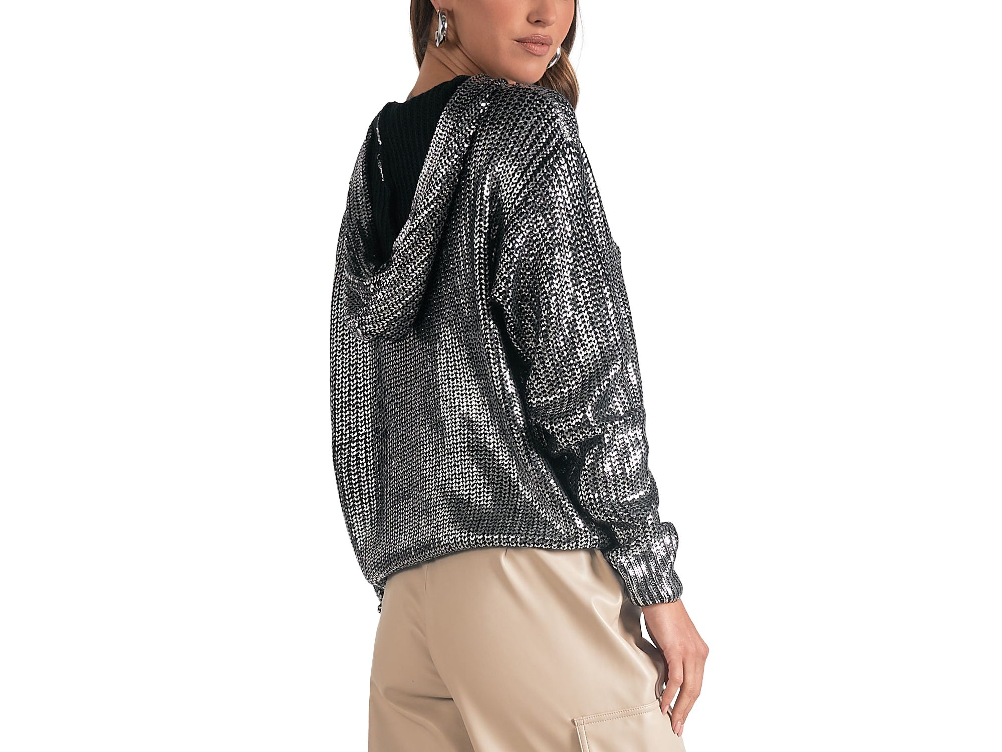 Metallic Threaded Hoodie — Image 3