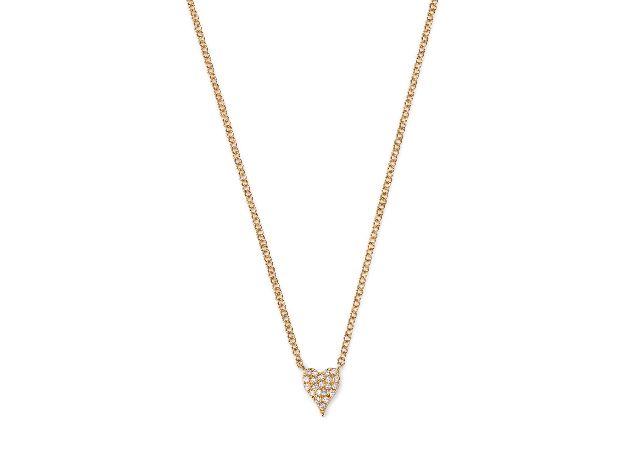 14K Yellow Gold Diamond Heart Pendant Necklace - Exclusive — Image 3