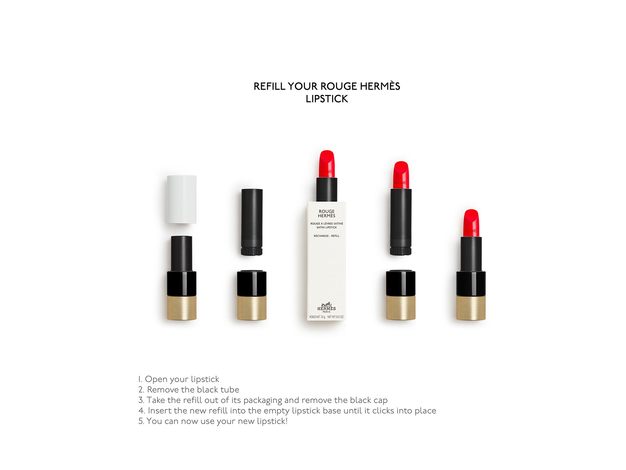 Rouge Hermès Satin Lipstick & Refill — Image 4