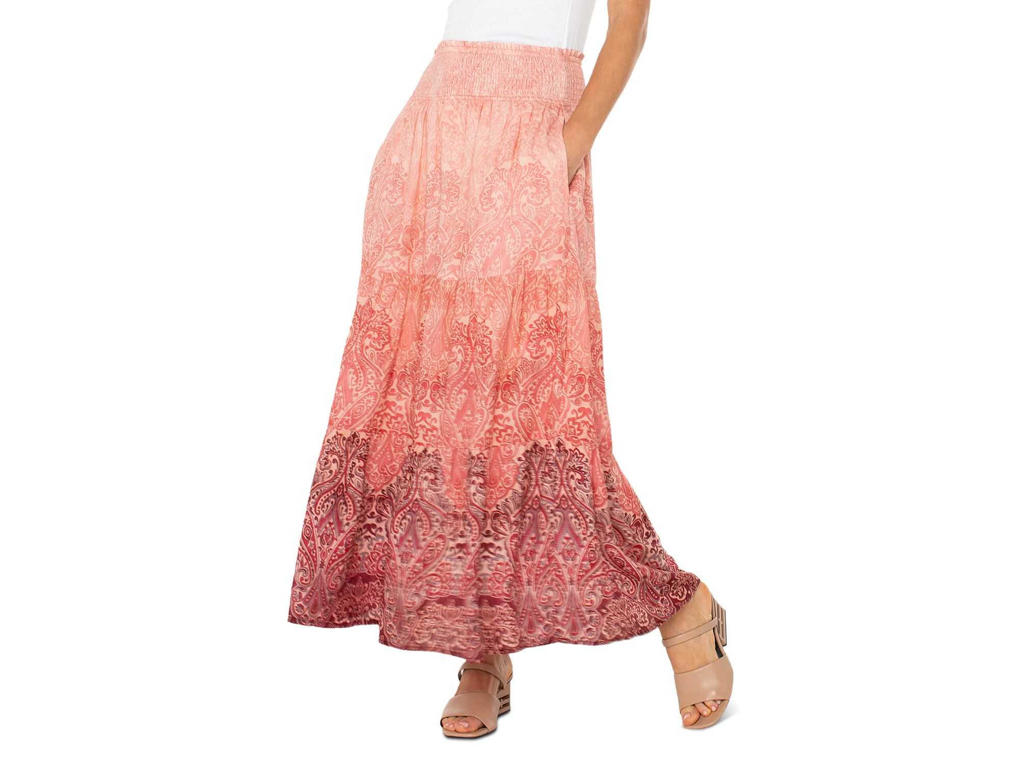 Tiered Woven Maxi Skirt — Image 5