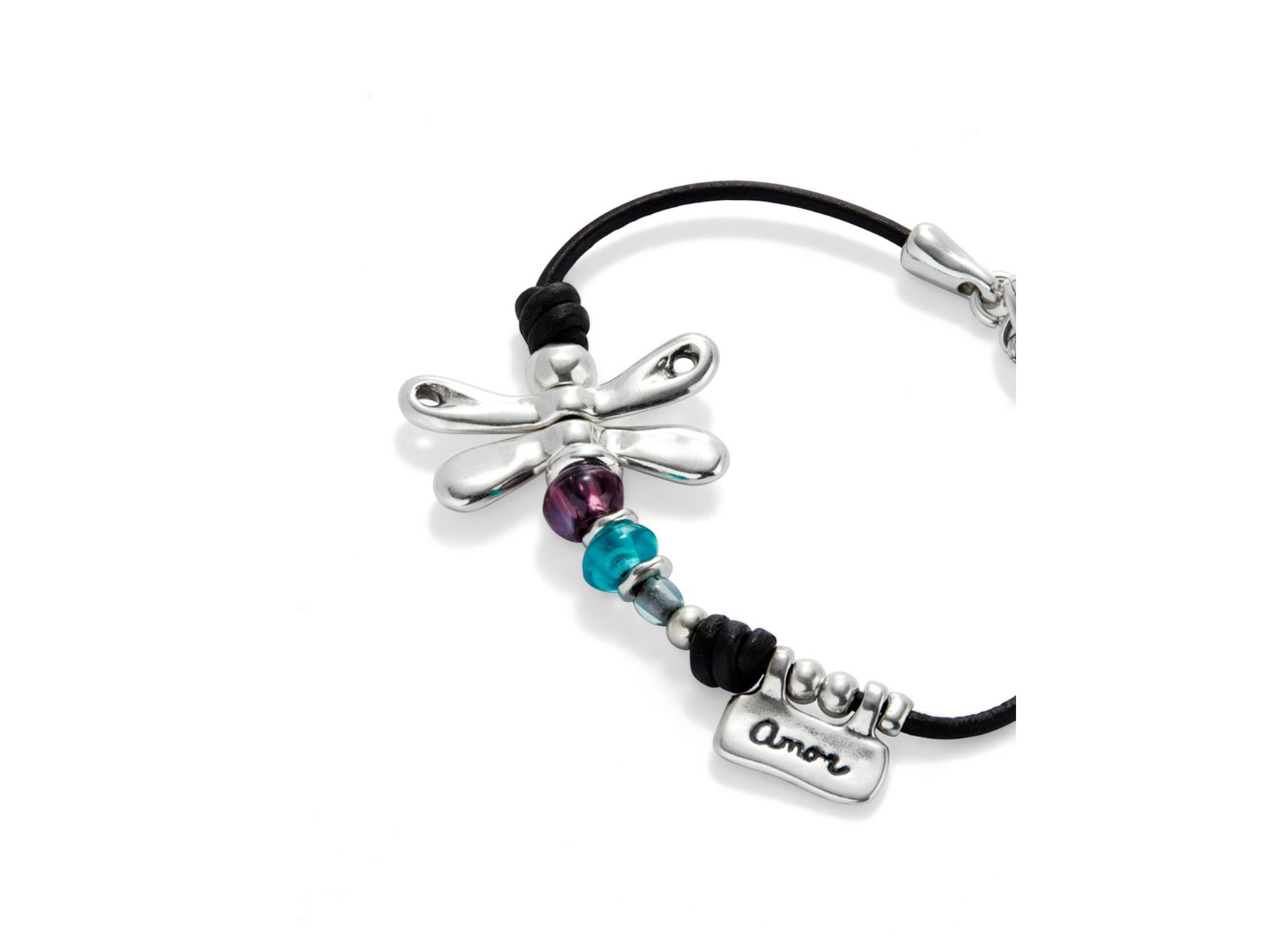 Dragonfly Charm Leather Bracelet — Image 3