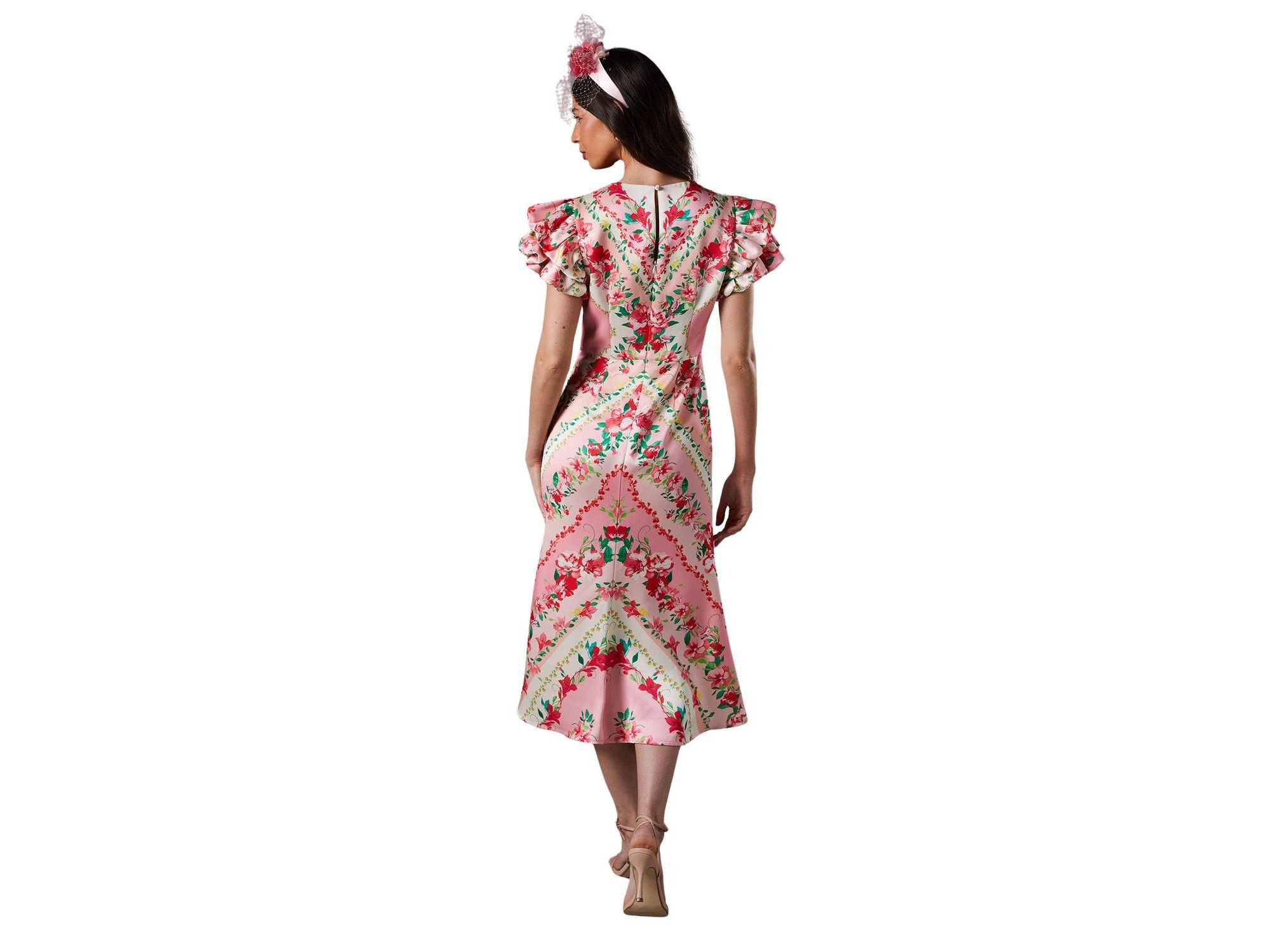 Lisa Printed Ruffle Hem Midi Dress — Image 4