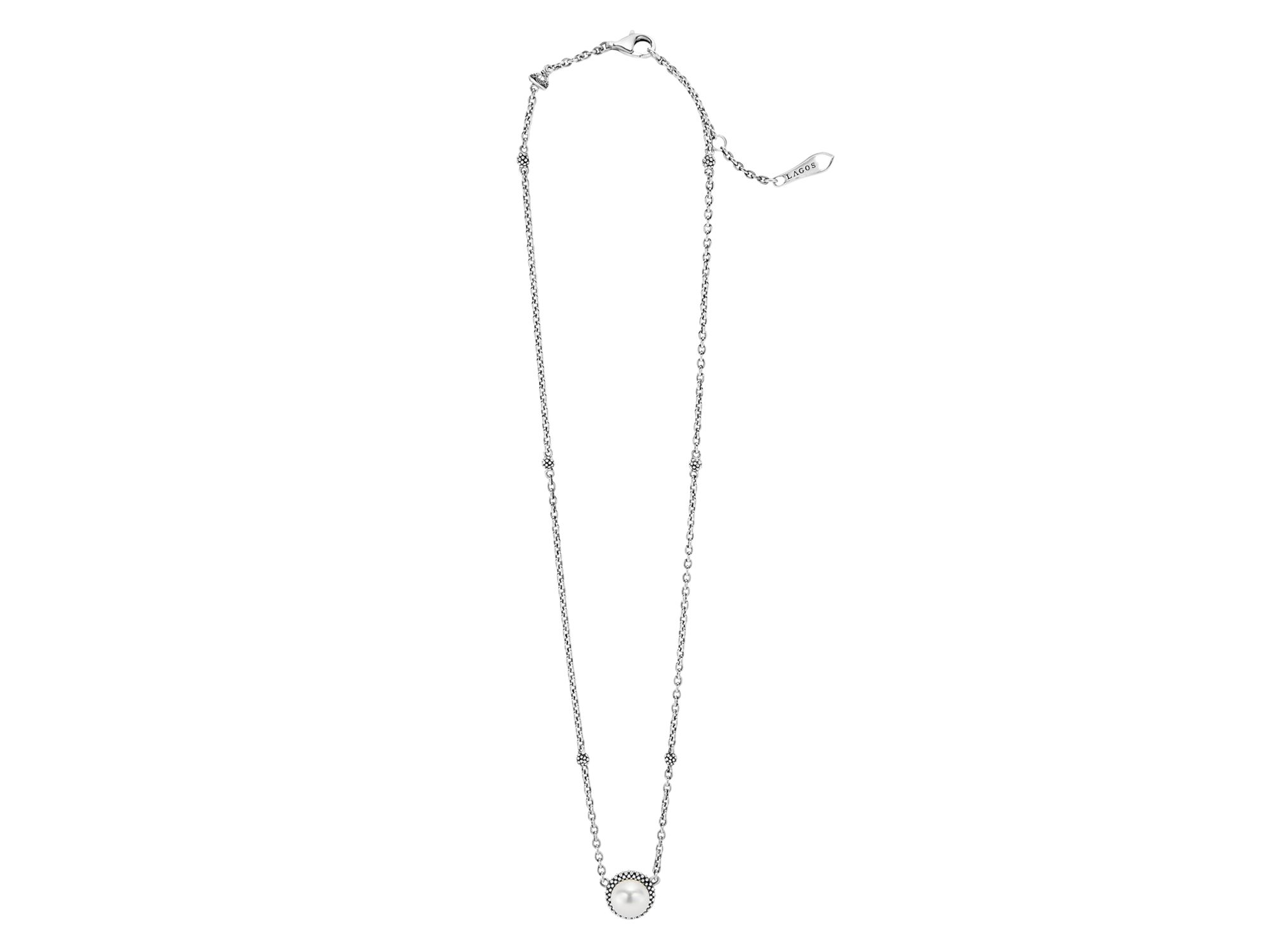 Luna Sterling Silver & Cultured Freshwater Pearl Pendant Necklace, 16" — Image 4