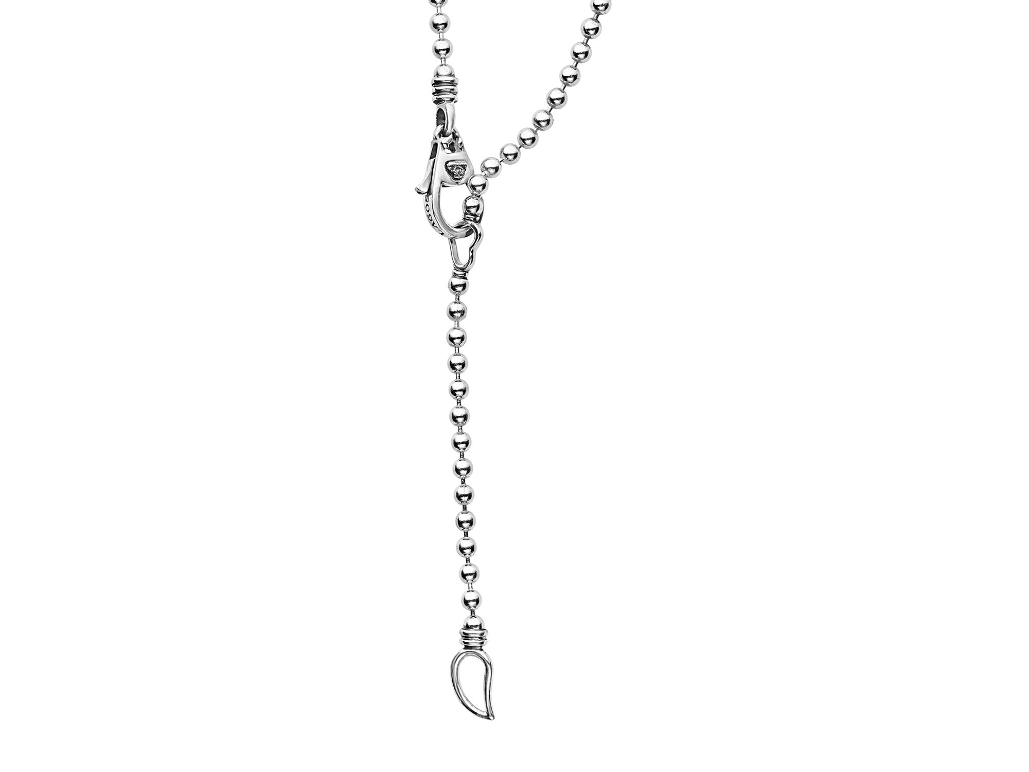 Sterling Silver Caviar Spark Diamond Stick Pendant Necklace, 16" — Image 4