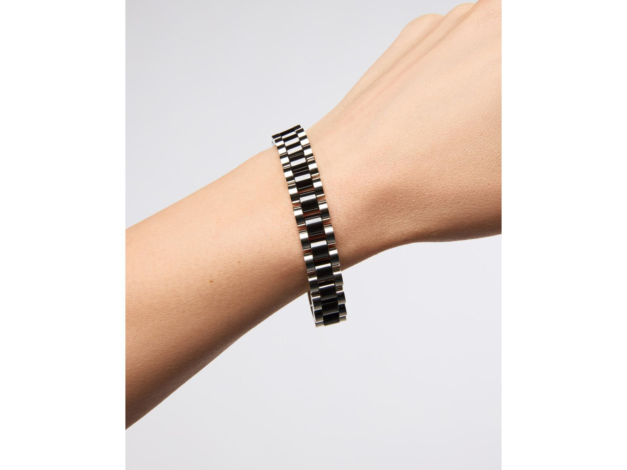 Ora Silver Ceramic Watch Strap Bracelet — Image 3