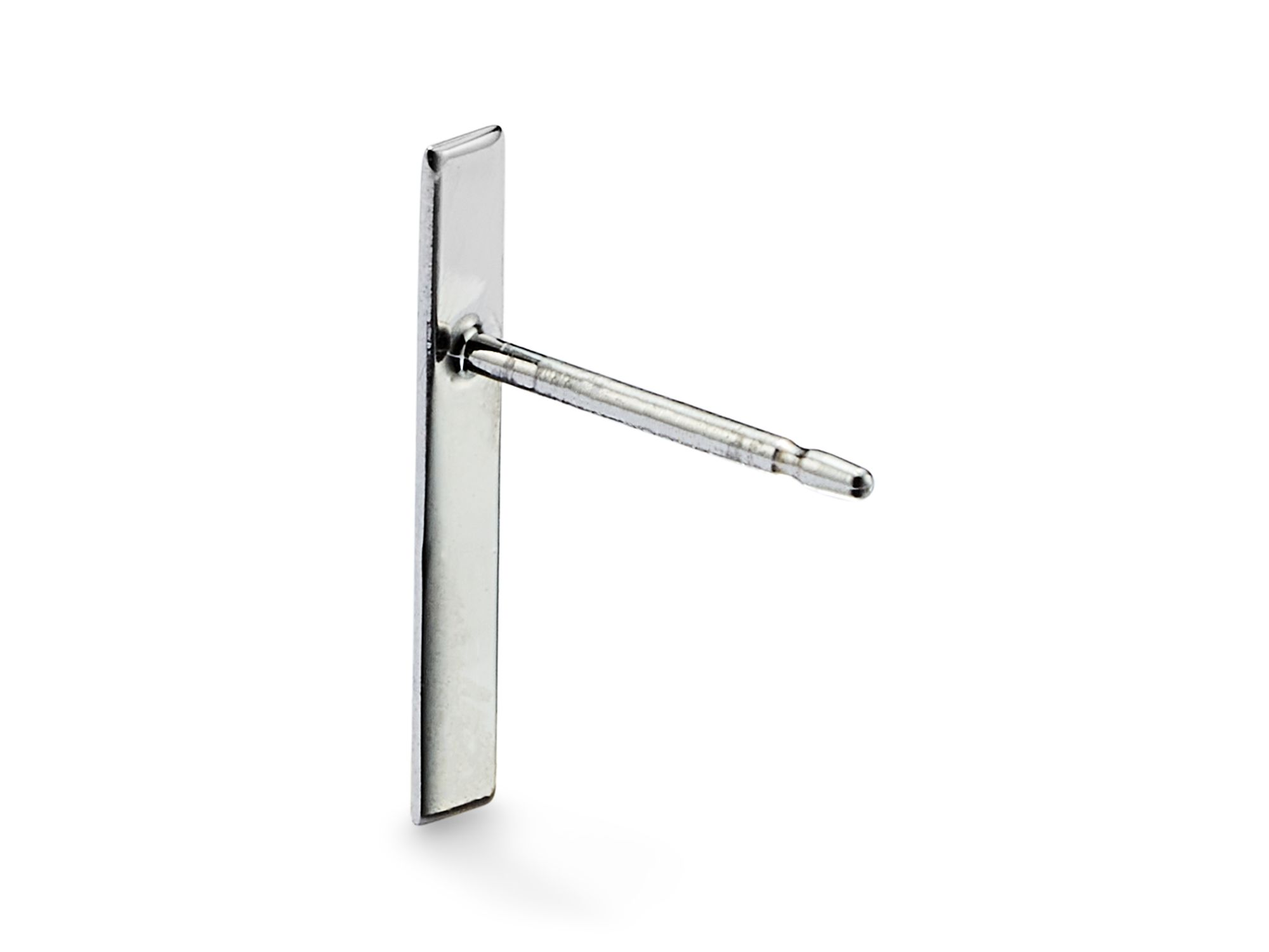 Bar Stud Earrings in 14K White Gold — Image 3