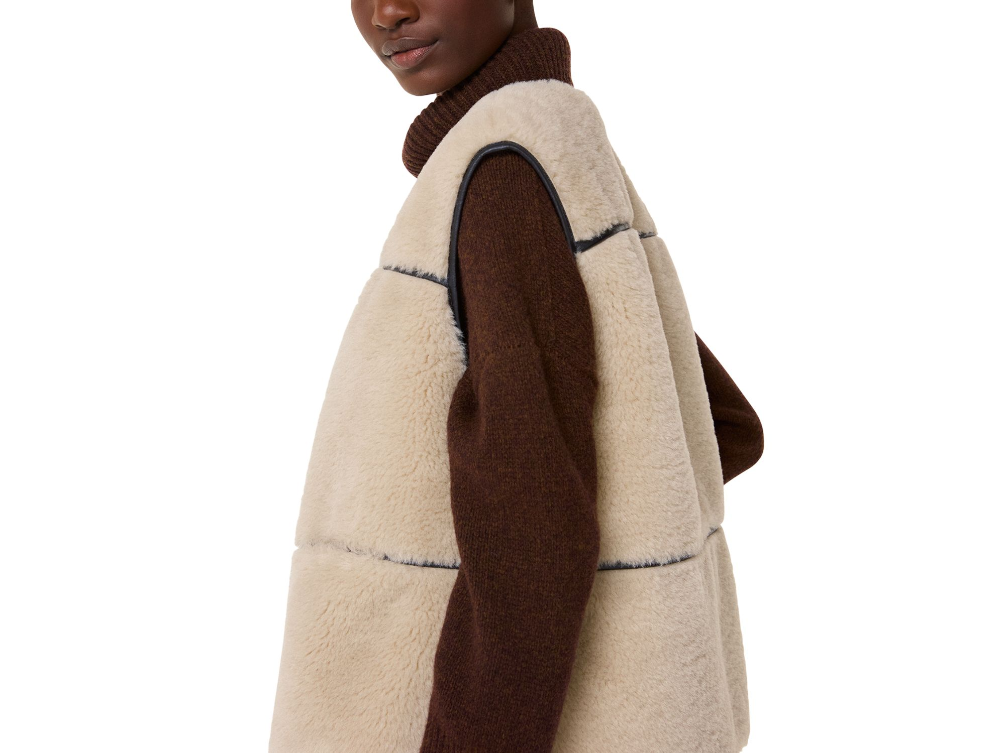 Rowena Faux Fur Sleeveless Coat — Image 3