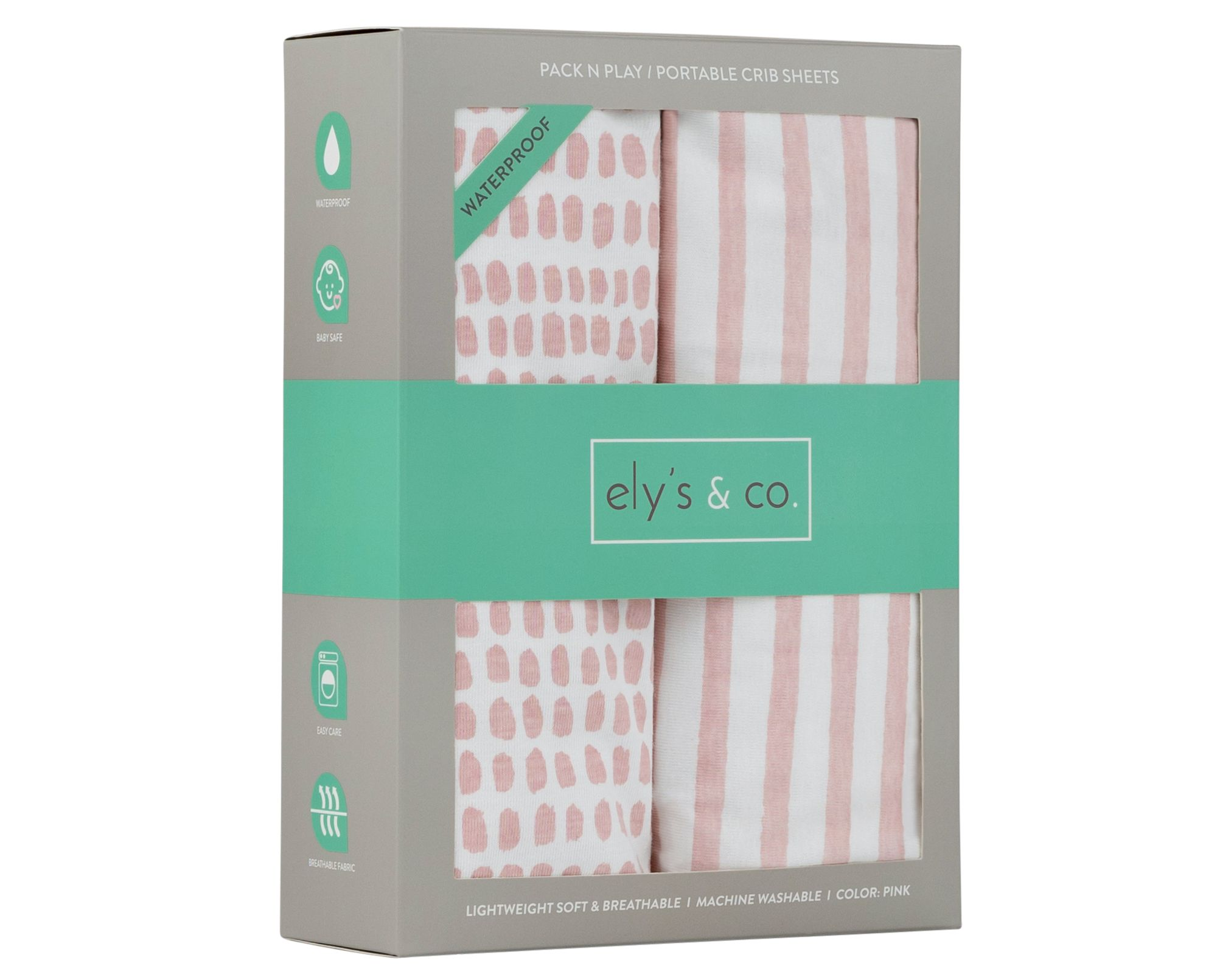 Waterproof Pack N Play | Mini Portable Crib Sheet Set - Age 0-9 Months — Image 3