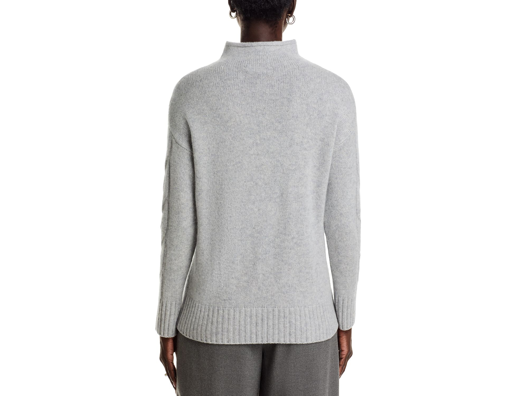 100% Cashmere Mock Neck Cable Sweater - Exclusive — Image 3