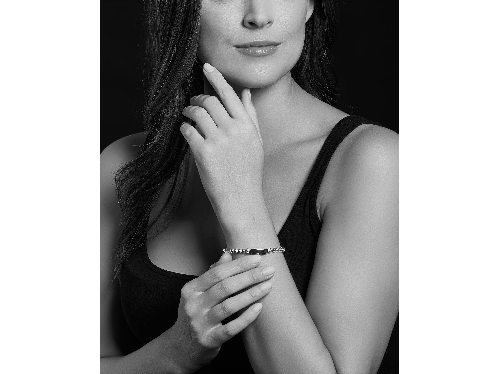 Sterling Signature Caviar Mom Station Bracelet — Image 3