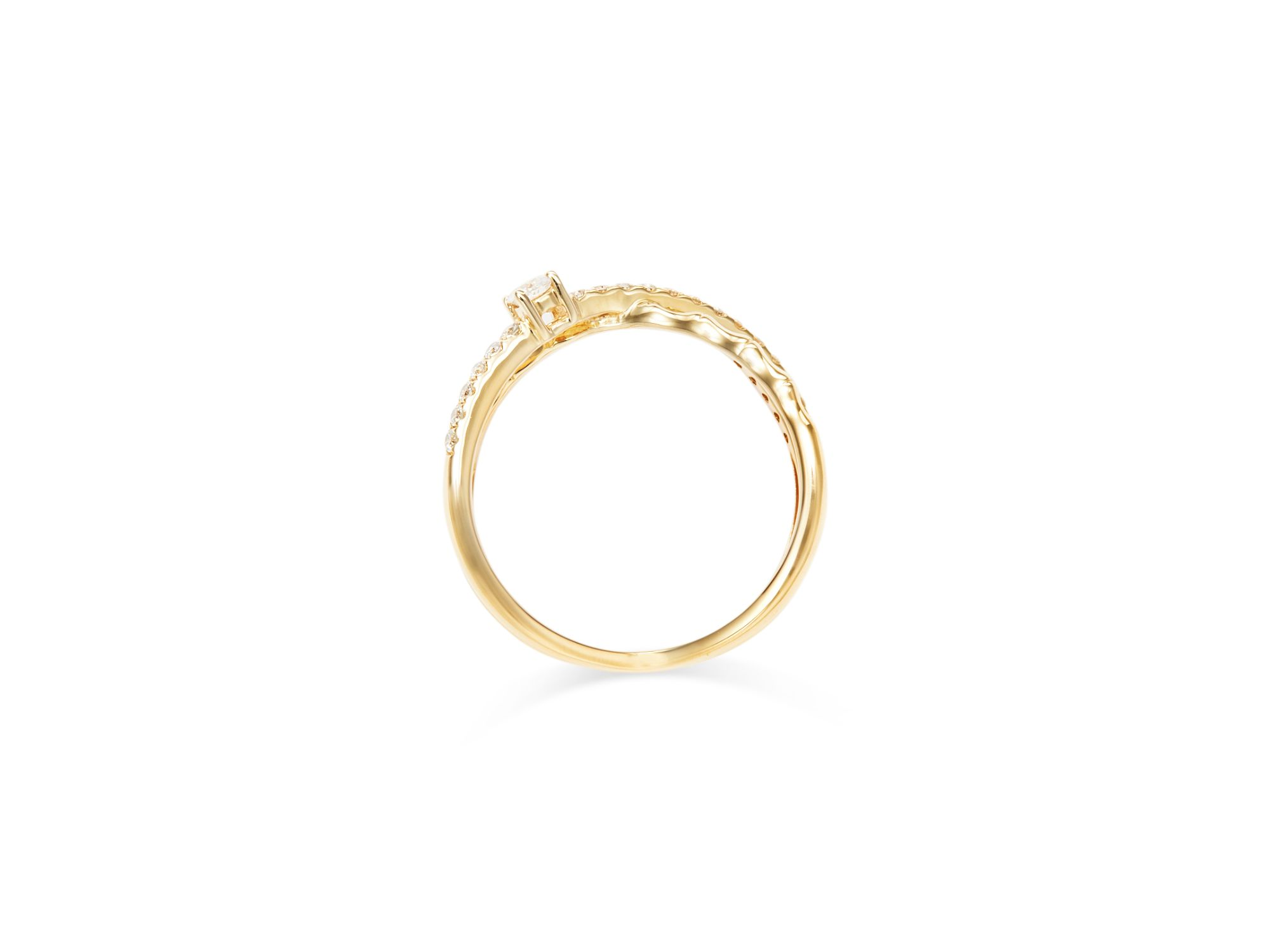 Diamond Crossover Ring in 14K Yellow Gold, 0.26 ct. t.w — Image 3
