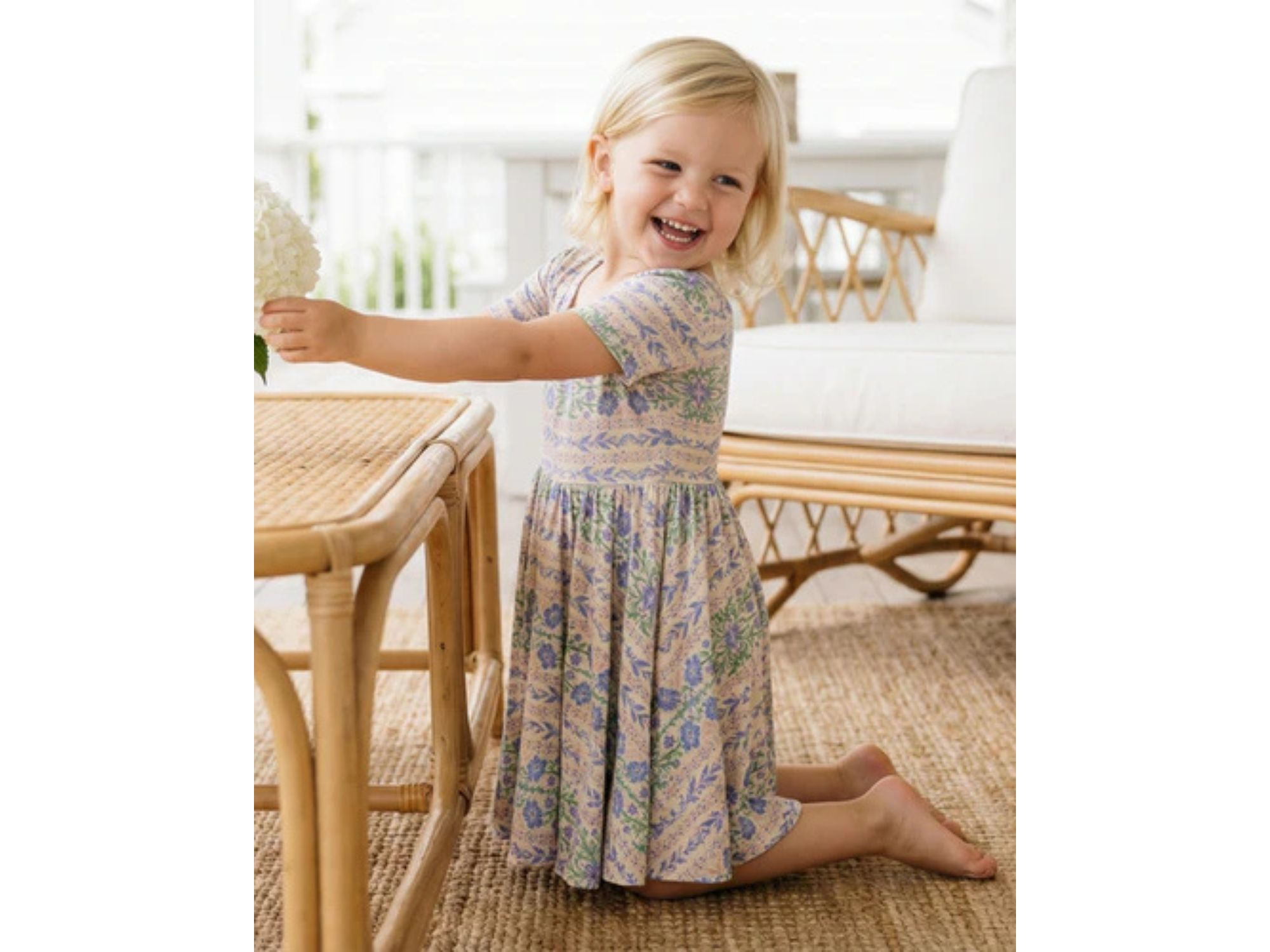 Girls' Spring Cascade Bamboo Twirl Dress - Little Kid — Image 3