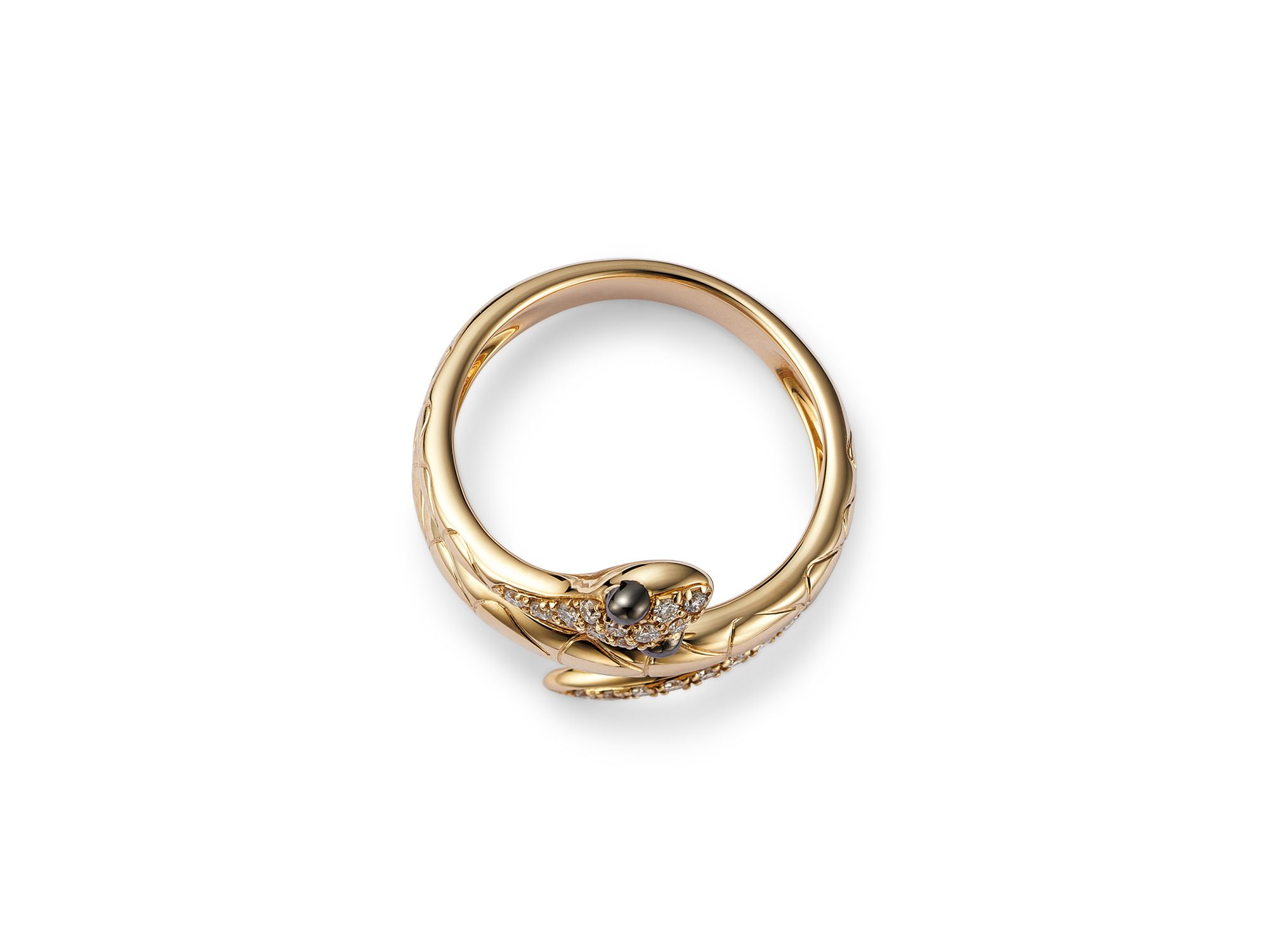 Diamond Snake Ring in 14K Yellow Gold, .15 tcw - Exclusive — Image 4
