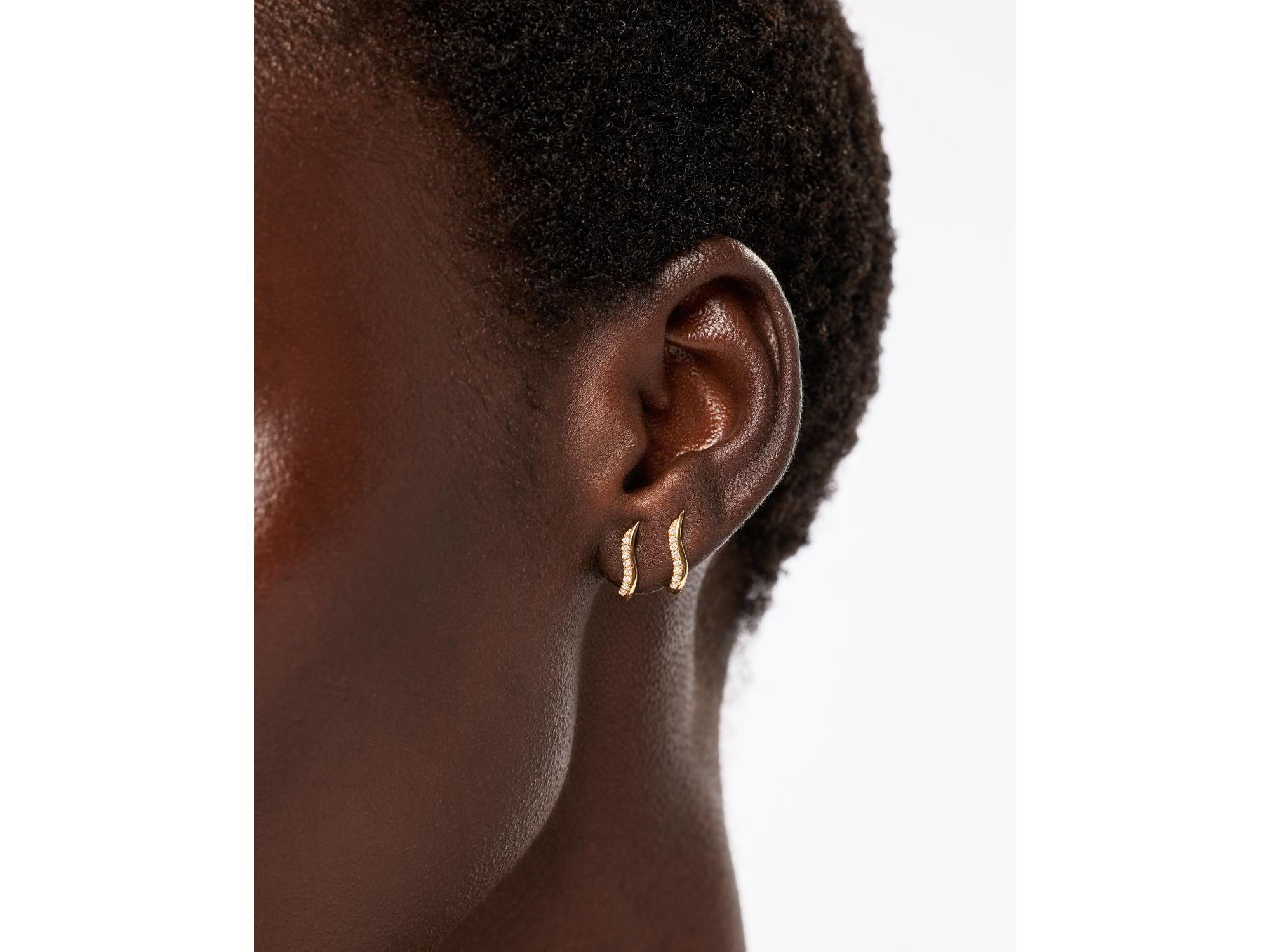 Solid Gold Lab Grown Diamond Flame Studs — Image 4