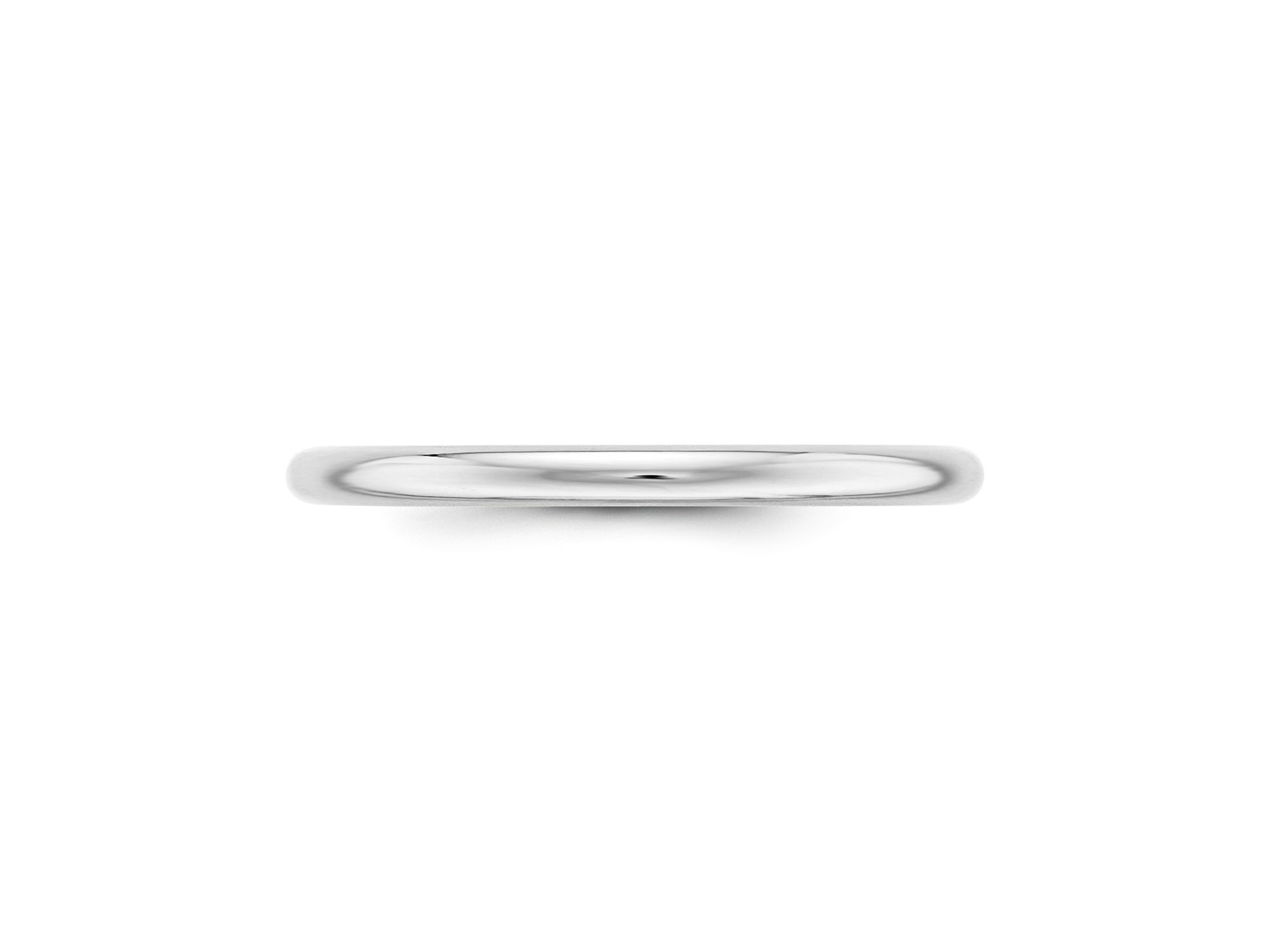 Men's 2mm Half Round Band Ring in 14K White Gold — Image 4