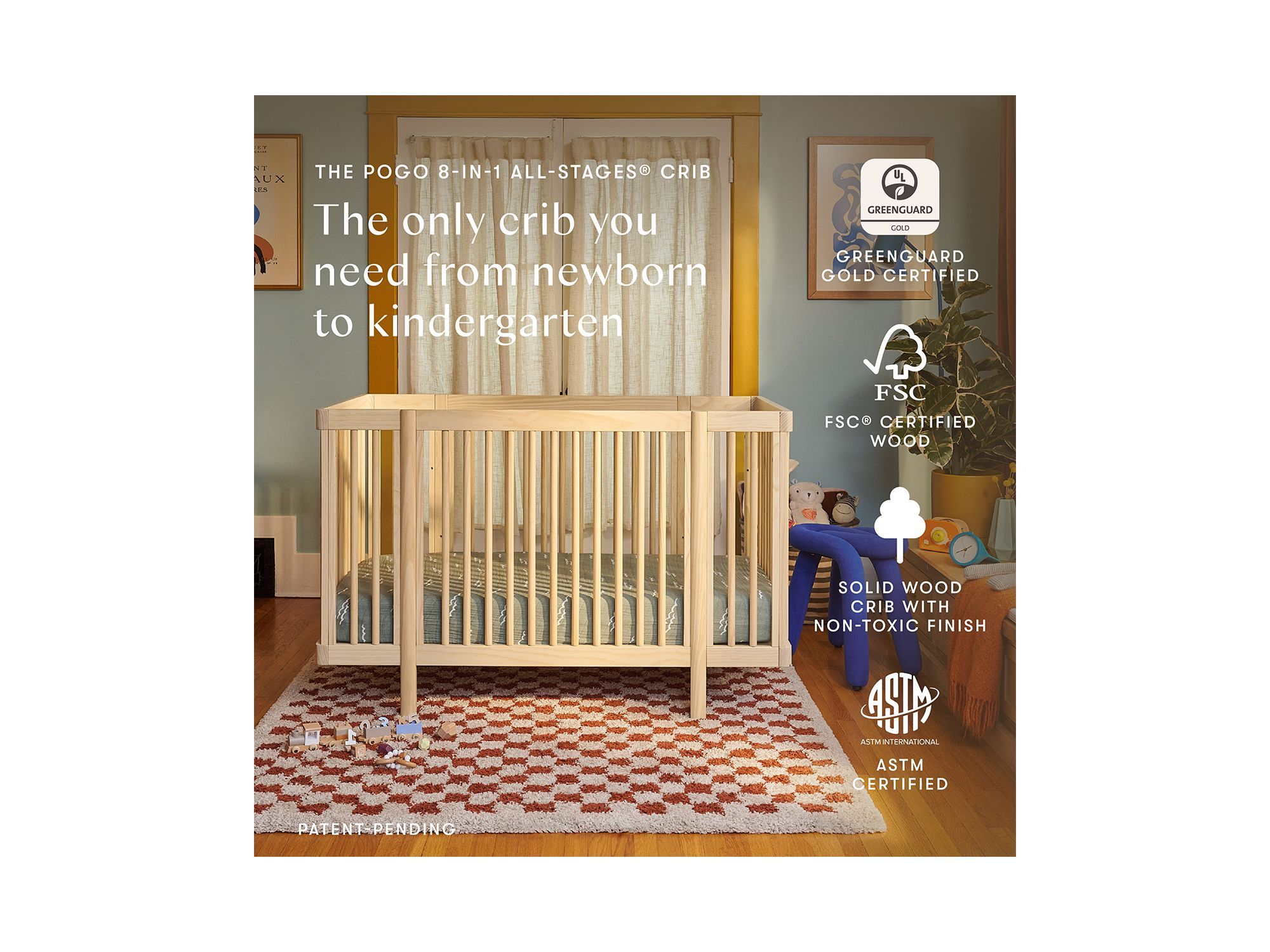 Pogo 8 in 1 Convertible Crib with All Stages Conversion Kits — Image 4