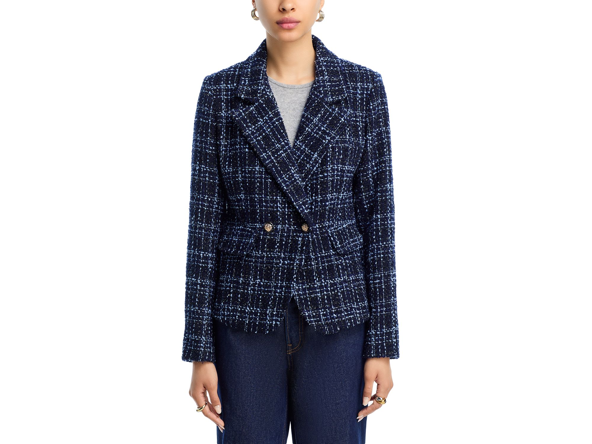 Tweed Double Breasted Blazer - Exclusive — Image 4
