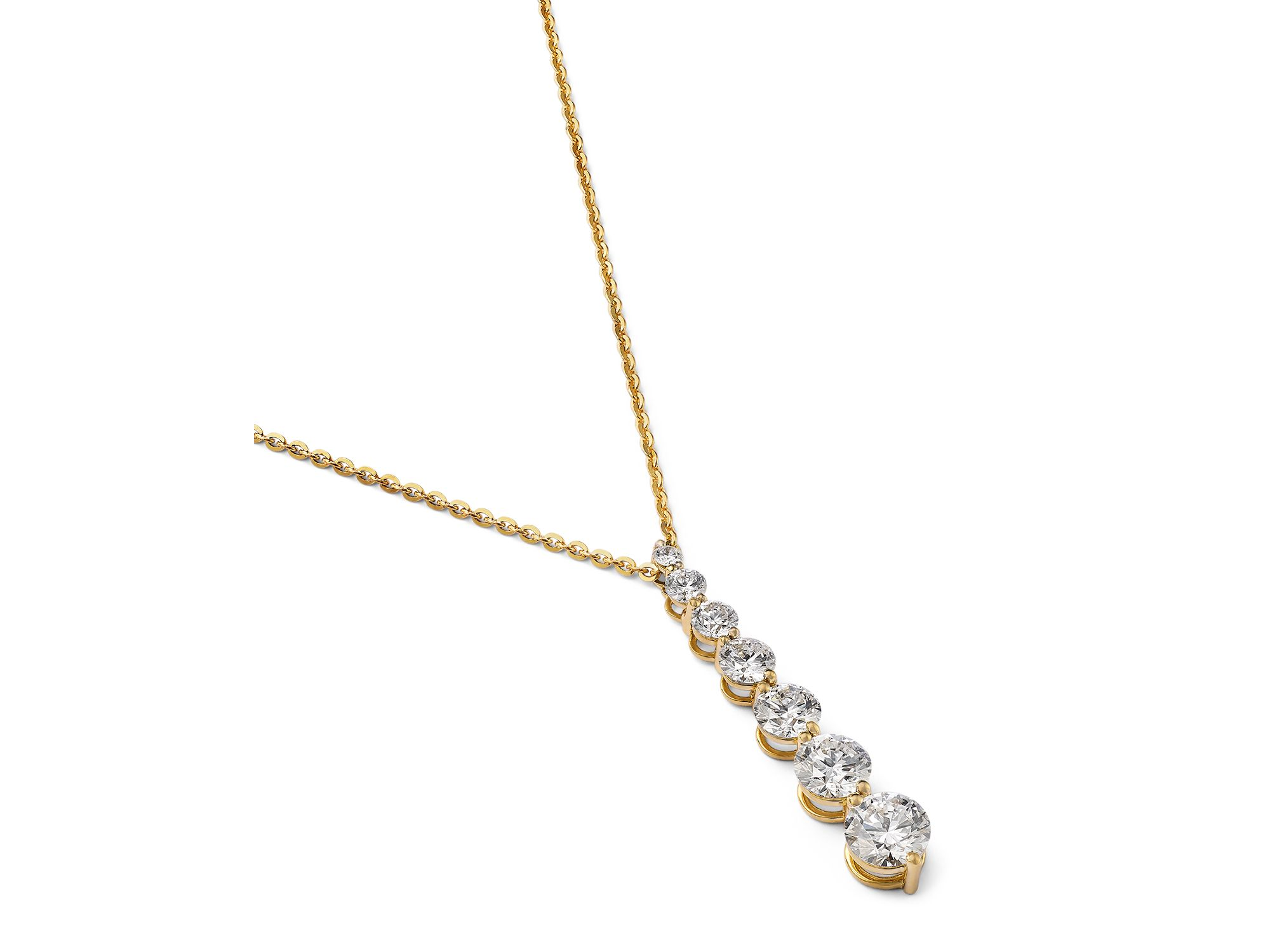 Certified Lab Grown Diamond Linear Pendant Necklace in 14K Yellow Gold, 2.0 tcw — Image 3