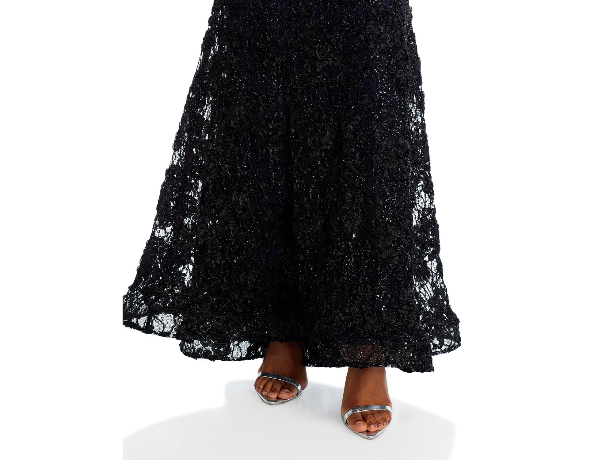 Off-the-Shoulder Embellished Lace Gown - Exclusive — Image 4