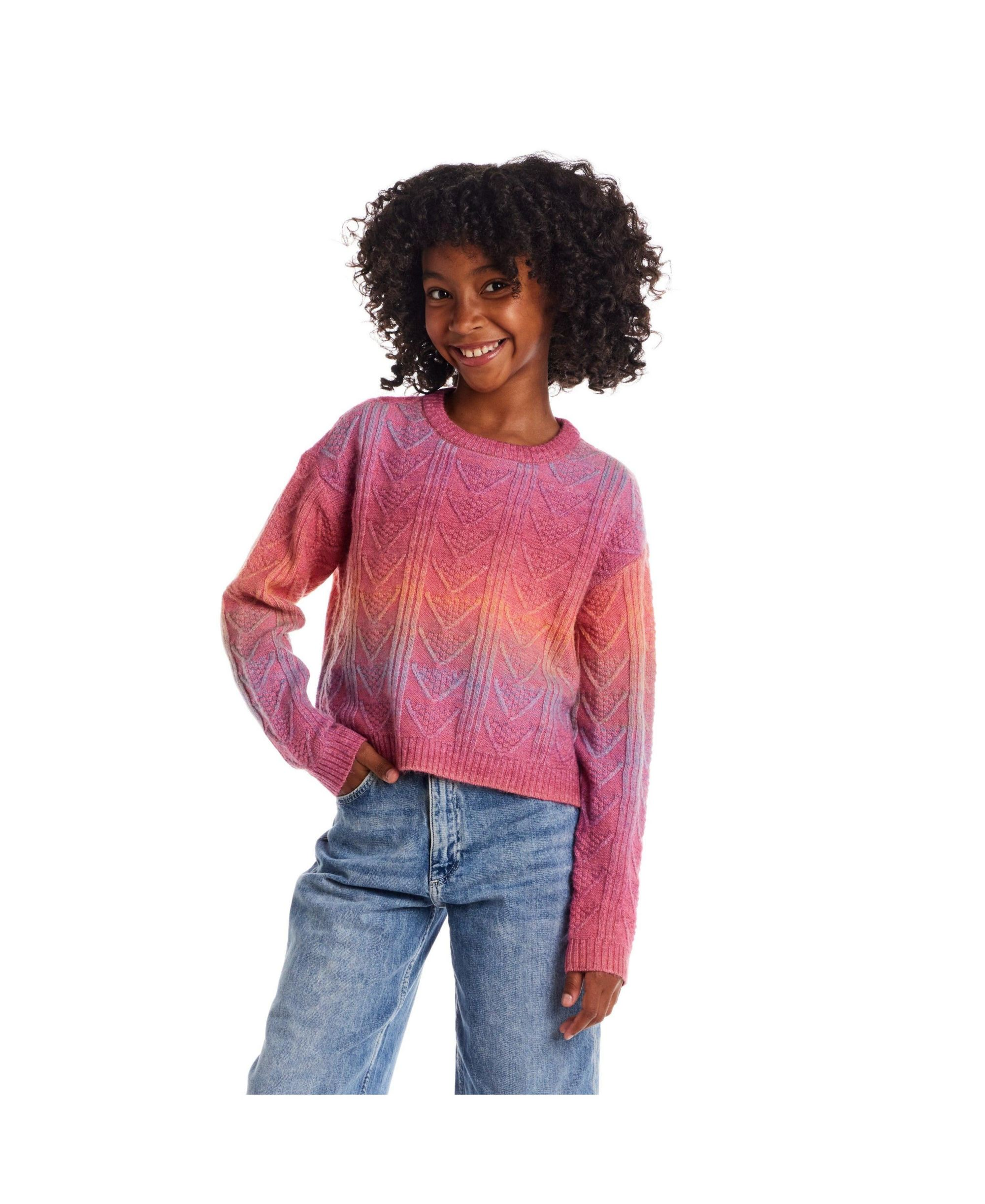 Girls' Cable Knit Sweater - Big Kid — Image 3