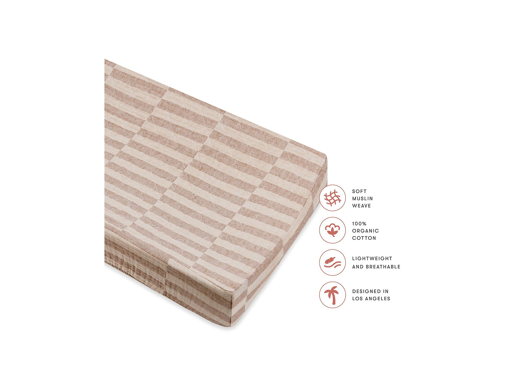 Quilted Changing Pad Cover in Muslin Cotton — Image 7