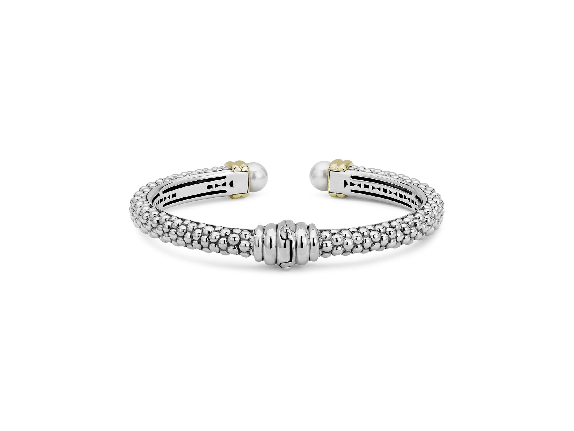 Sterling Silver and 18K Yellow Gold Luna Cultured Freshwater Pearl Cuff — Image 4