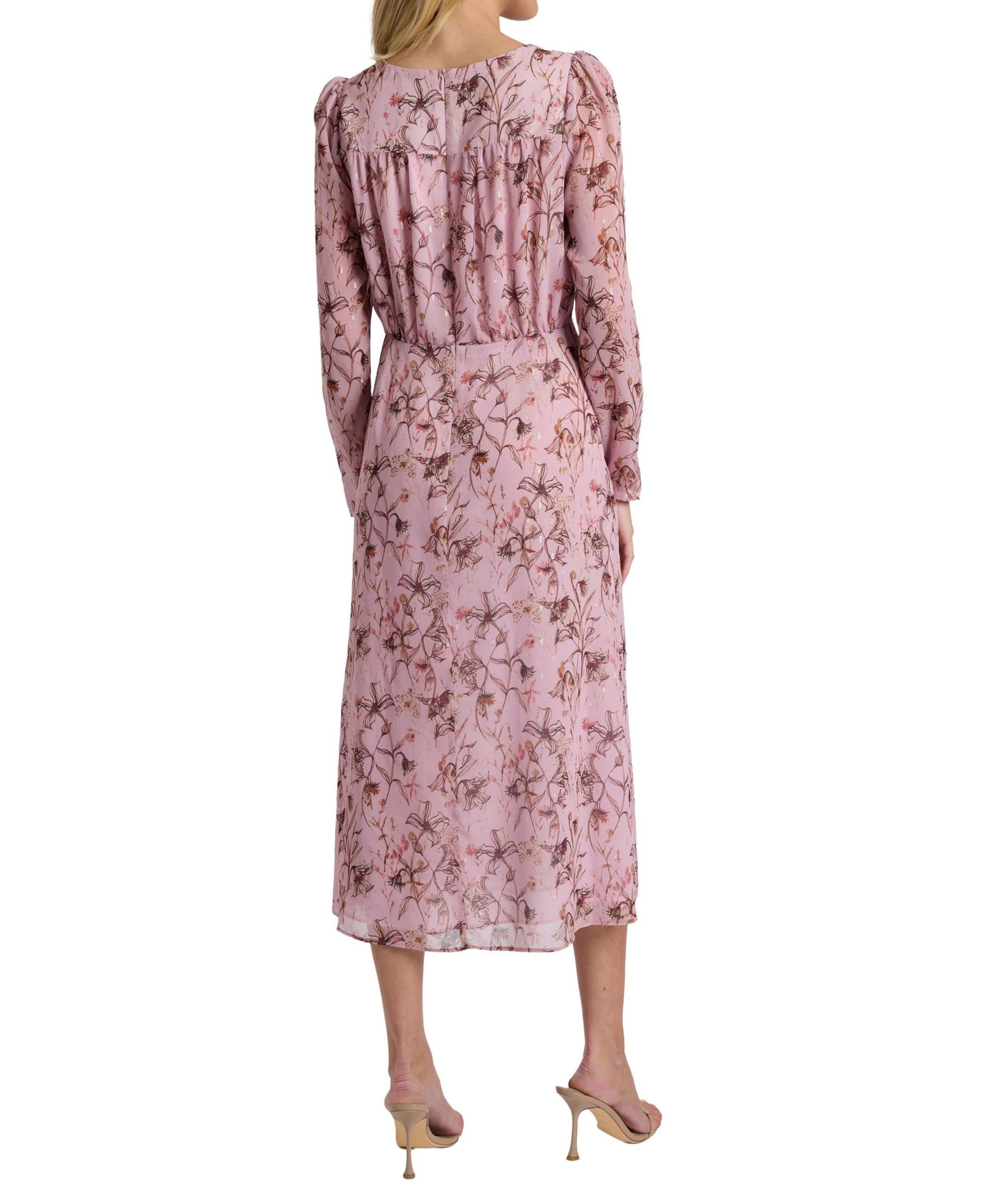 Tessa Long Sleeve Midi Dress in Floral Georgette — Image 4