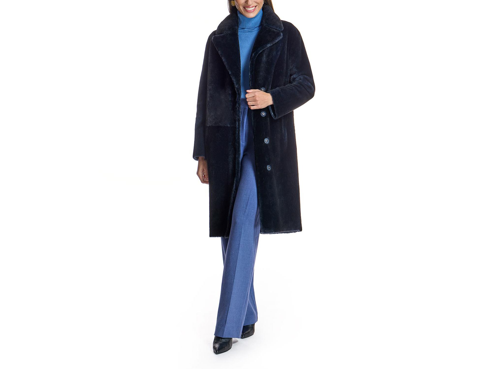 Belted Shearling Coat — Image 7