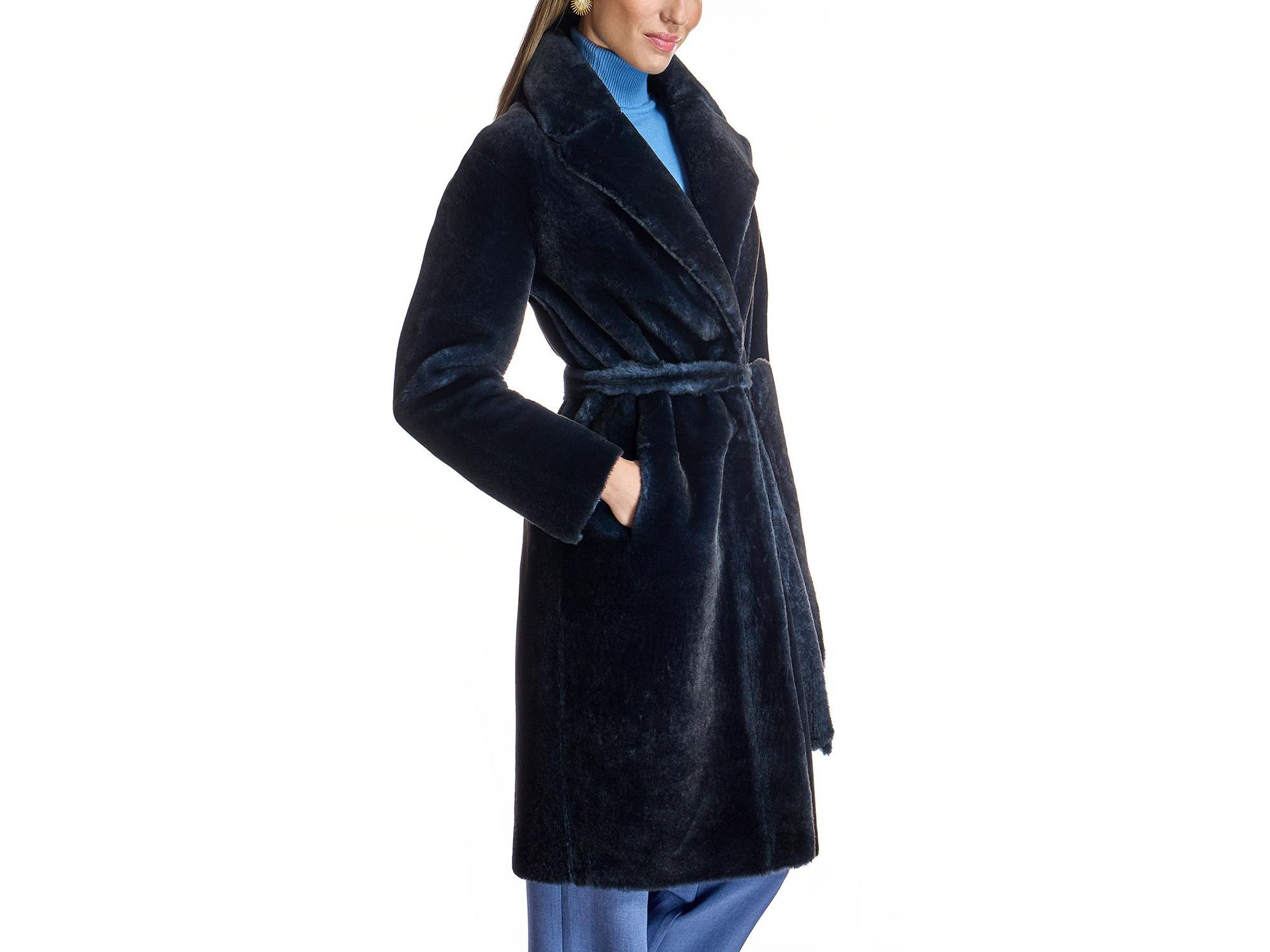 Belted Shearling Coat — Image 5