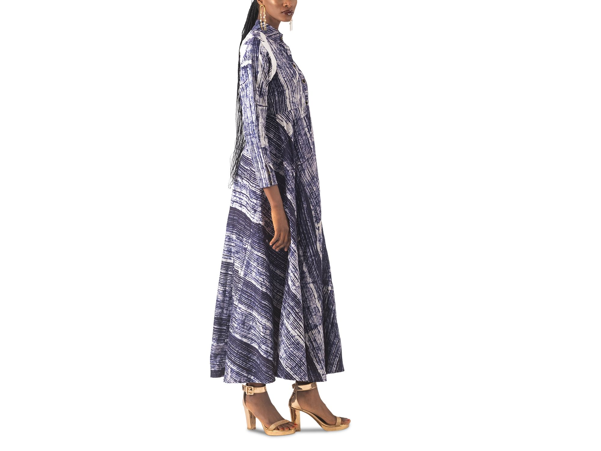 Erimpe Printed Button Front Maxi Dress — Image 3