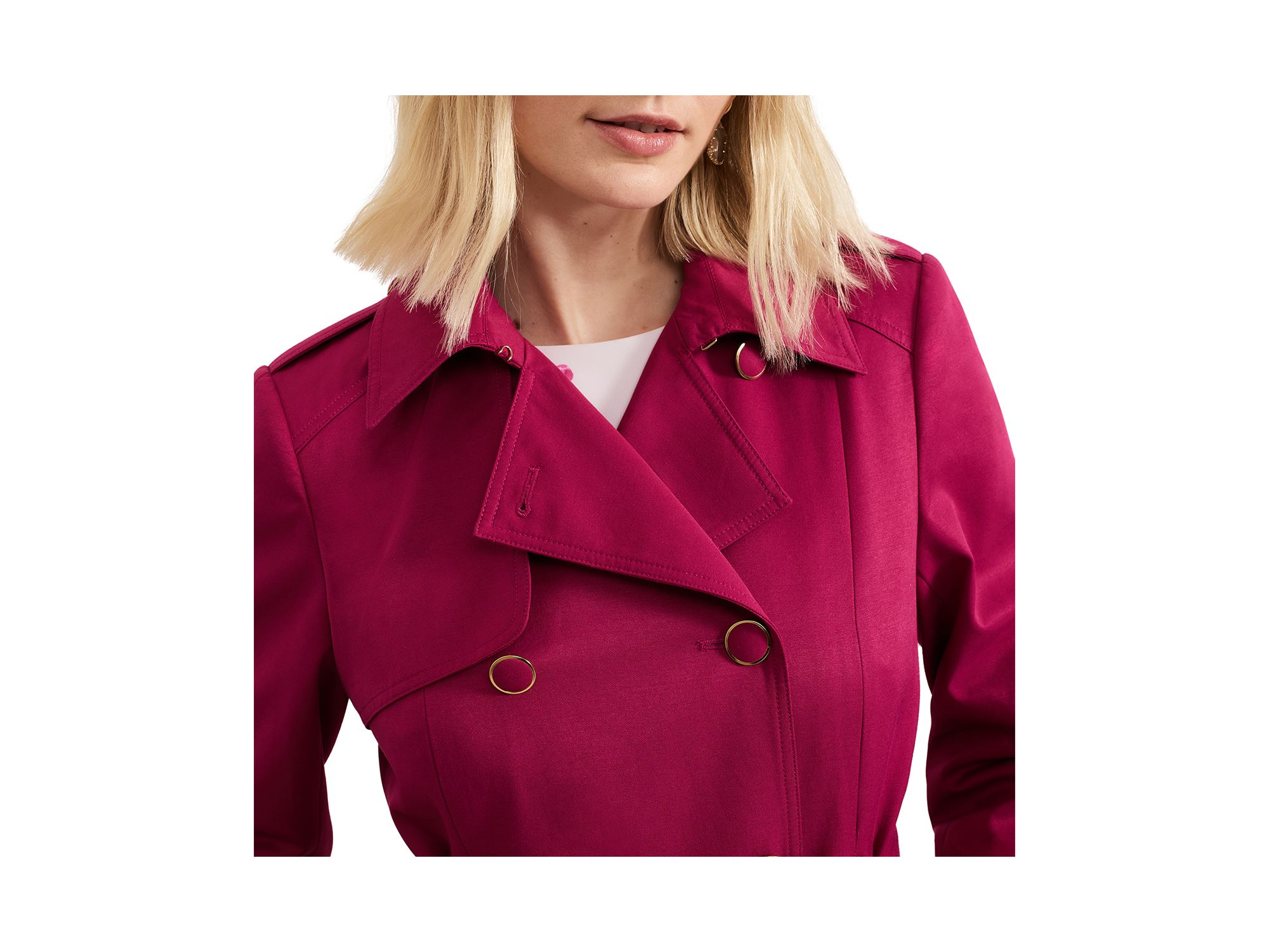 Cheryl Fitted Trench Button Up Jacket — Image 3