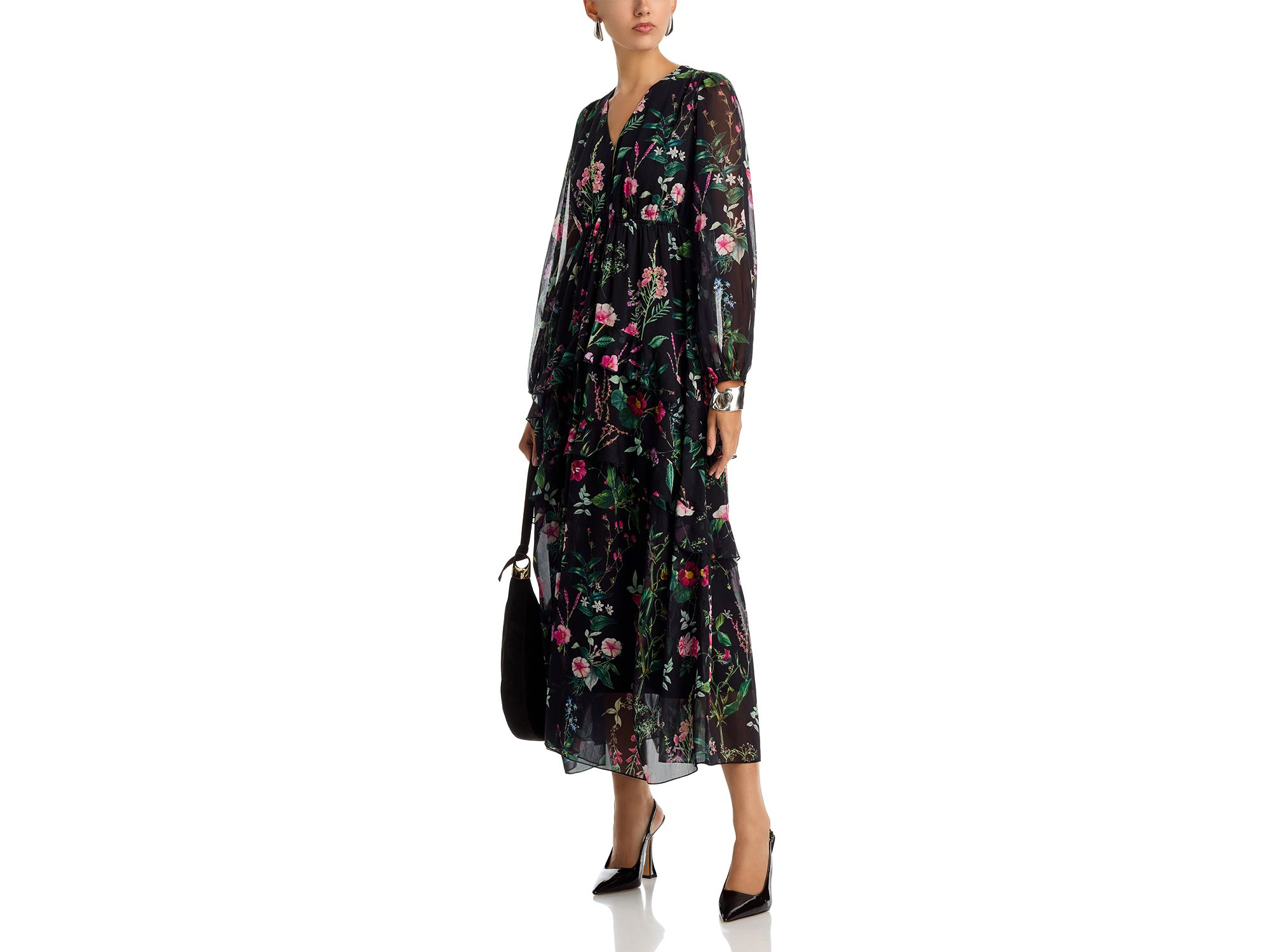 Tiered Floral Print Dress — Image 4