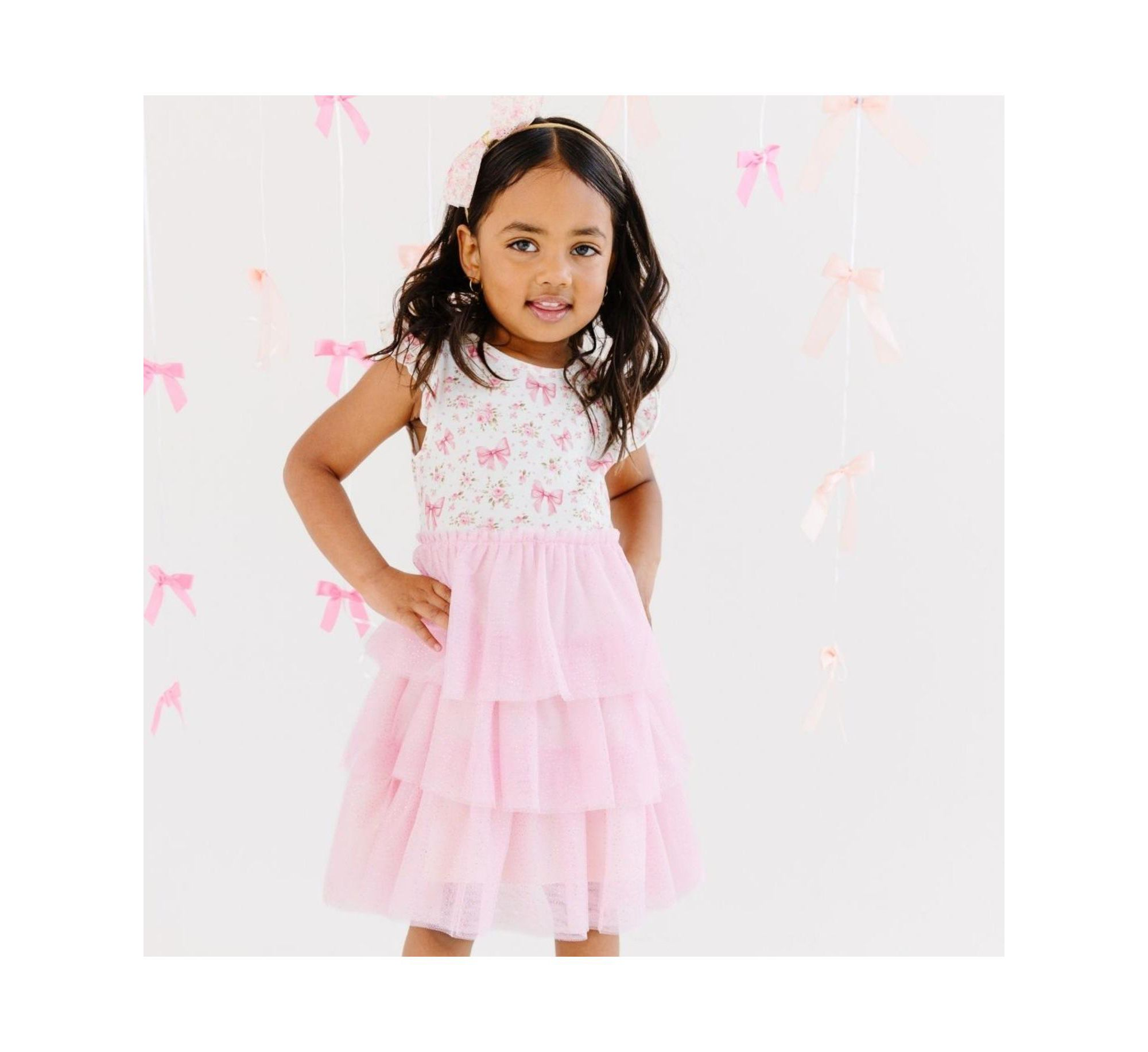 Girls' Ditsy Floral Tulle Bow Headband - Little Kid, Big Kid — Image 5
