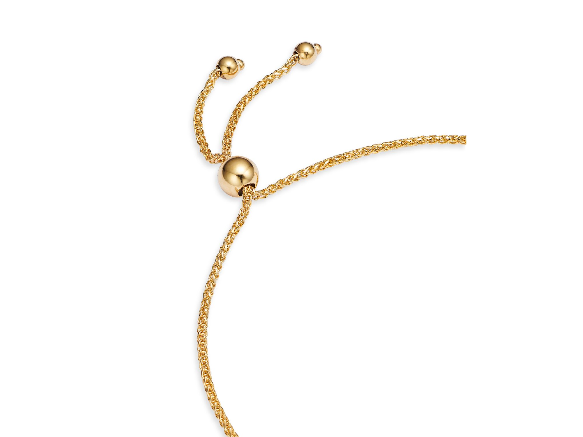 14K Yellow Gold Beaded Wheat Chain Bracelet — Image 4