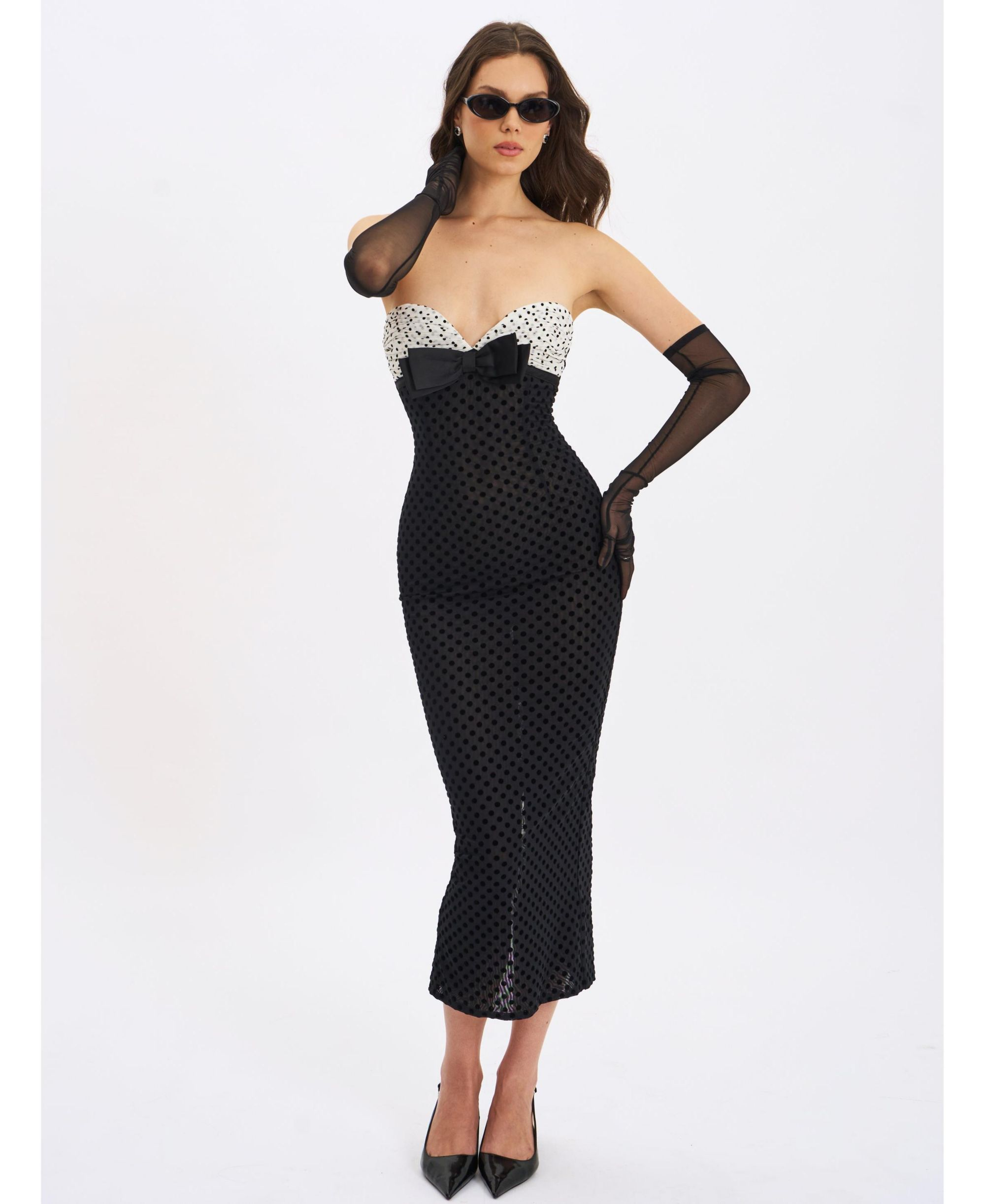 Faith Polka Dot Sweetheart Maxi Dress — Image 4
