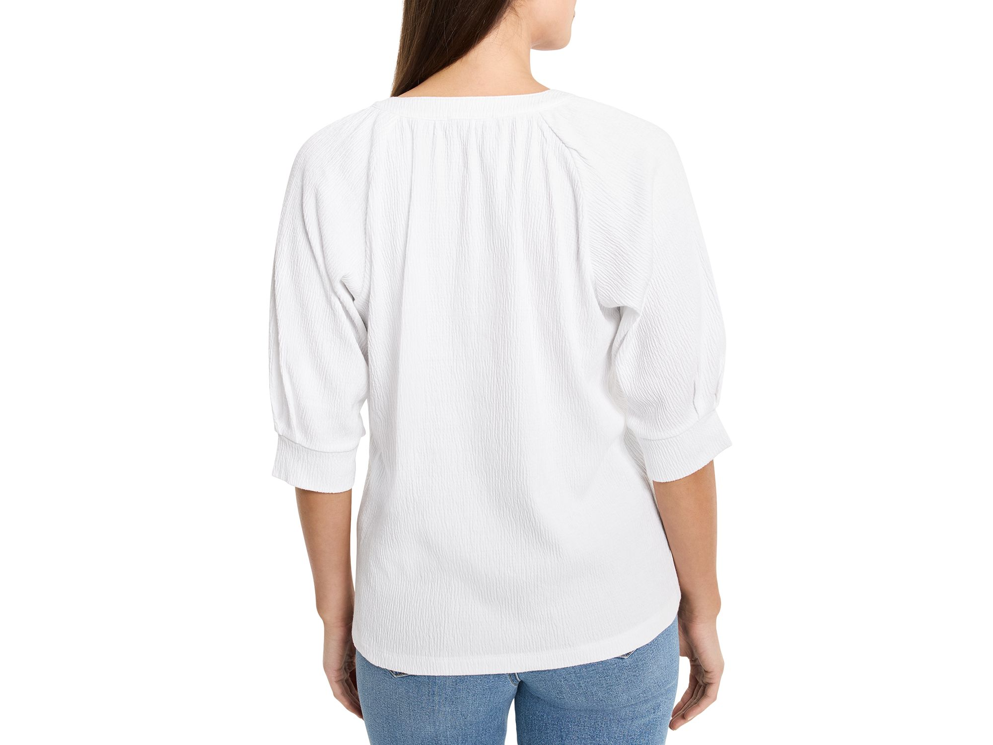 Crinkled Knit Cafe Top — Image 4