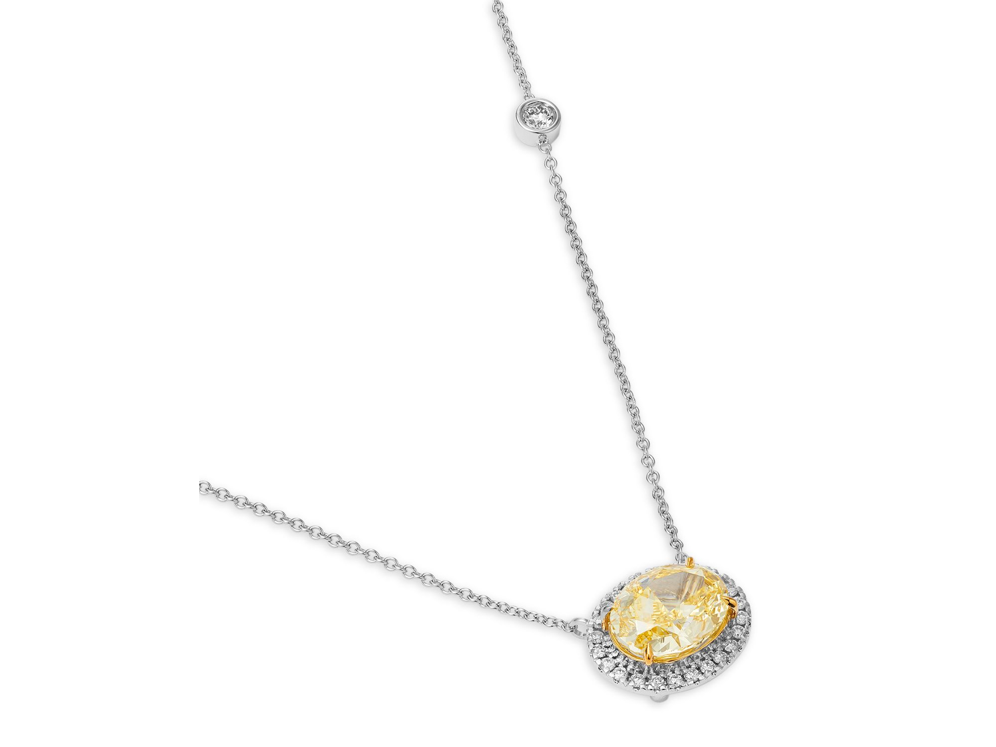 Luxe Collection Certified Lab Grown Diamond Pendant Necklace in 14K White & Yellow Gold, 2.23 tcw — Image 3
