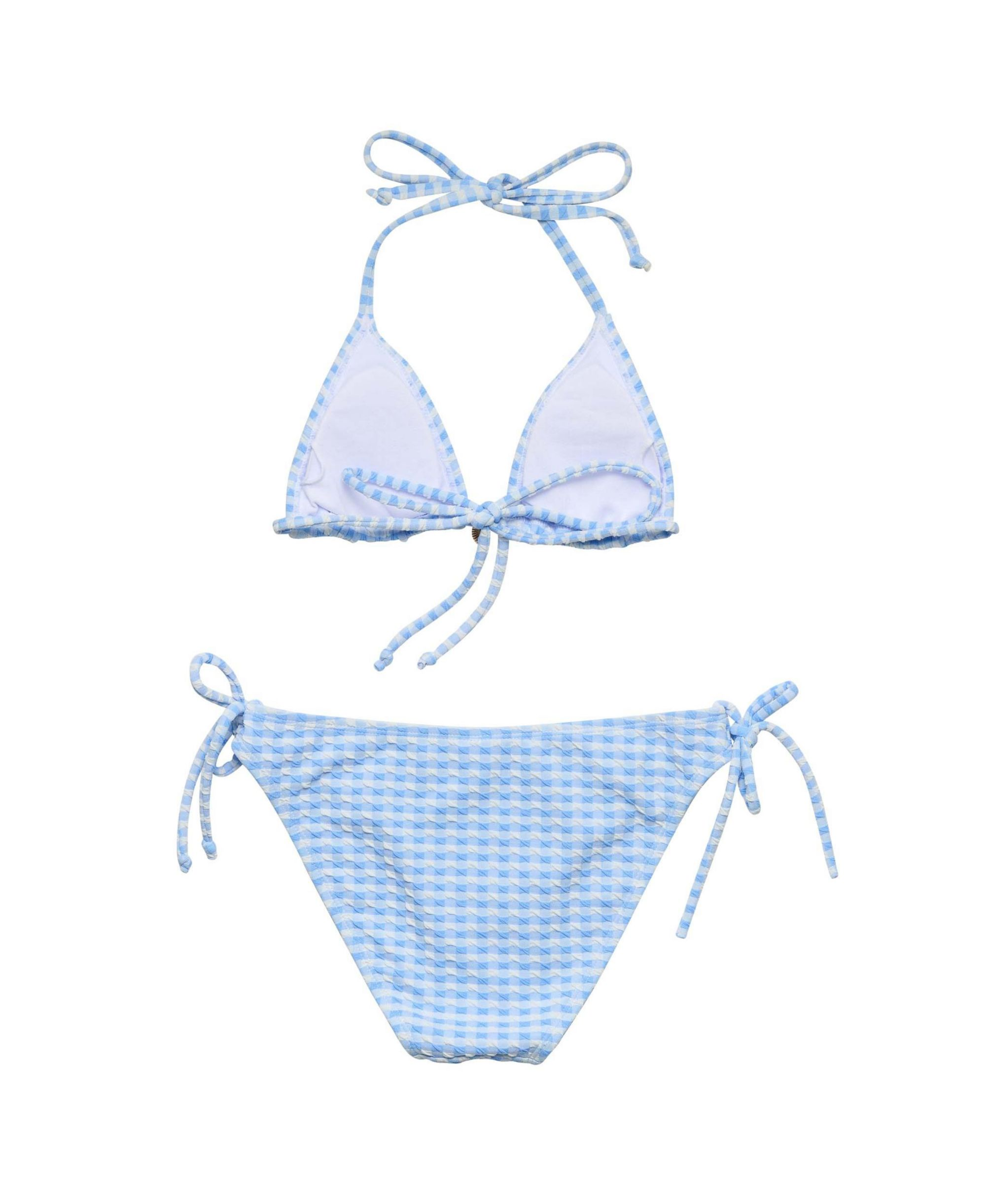 Girls' Seaside Gingham Triangle Bikini - Big Kid — Image 4