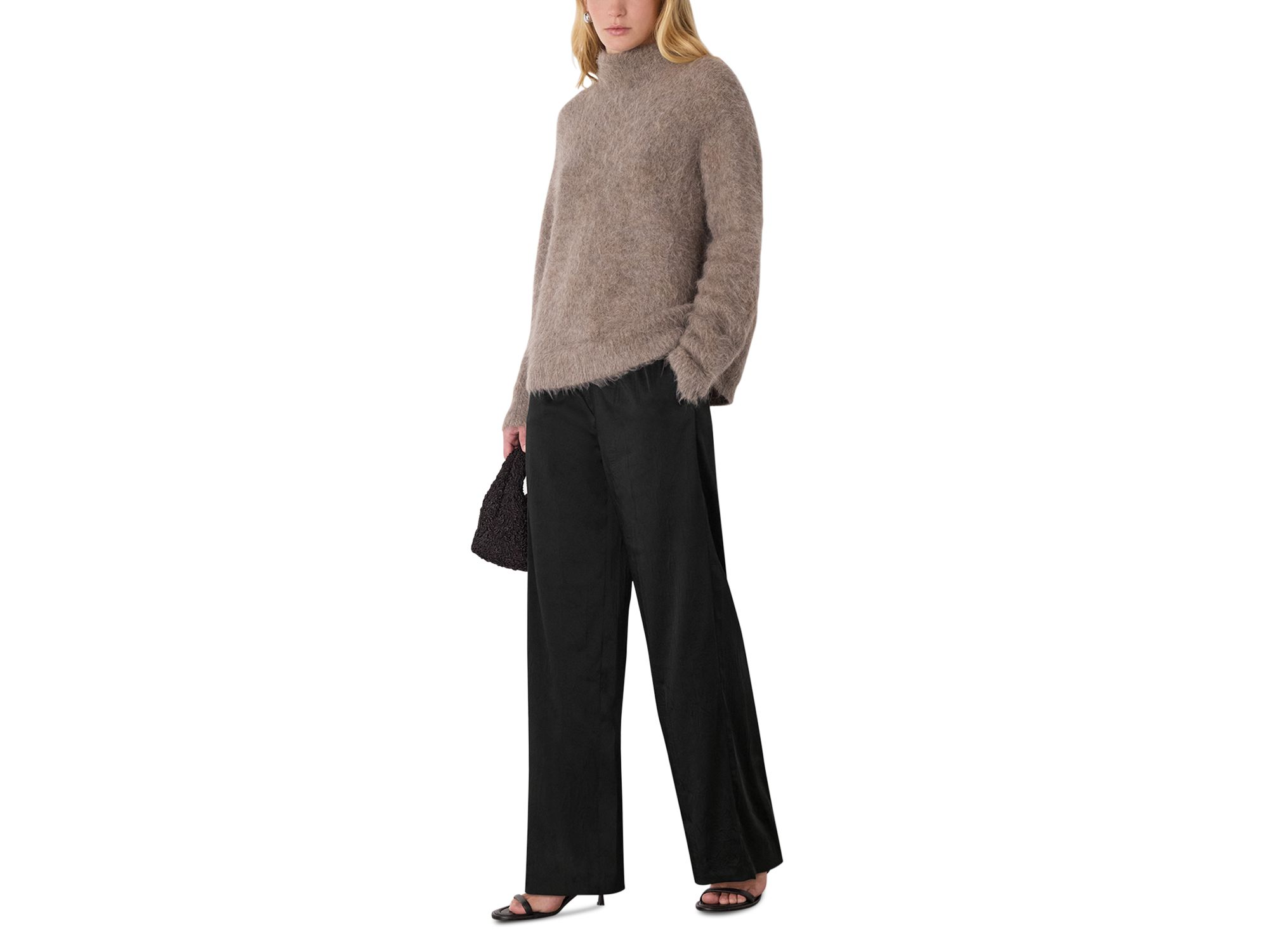 Textured Satin Pintuck Pants — Image 4