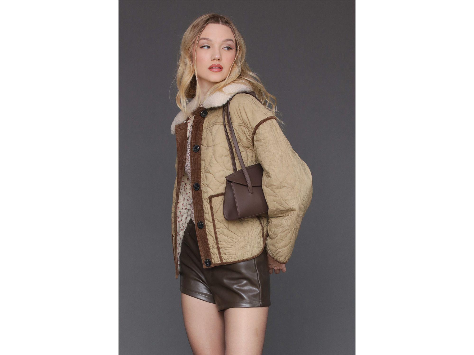Contrast Trim Quilted Jacket — Image 4