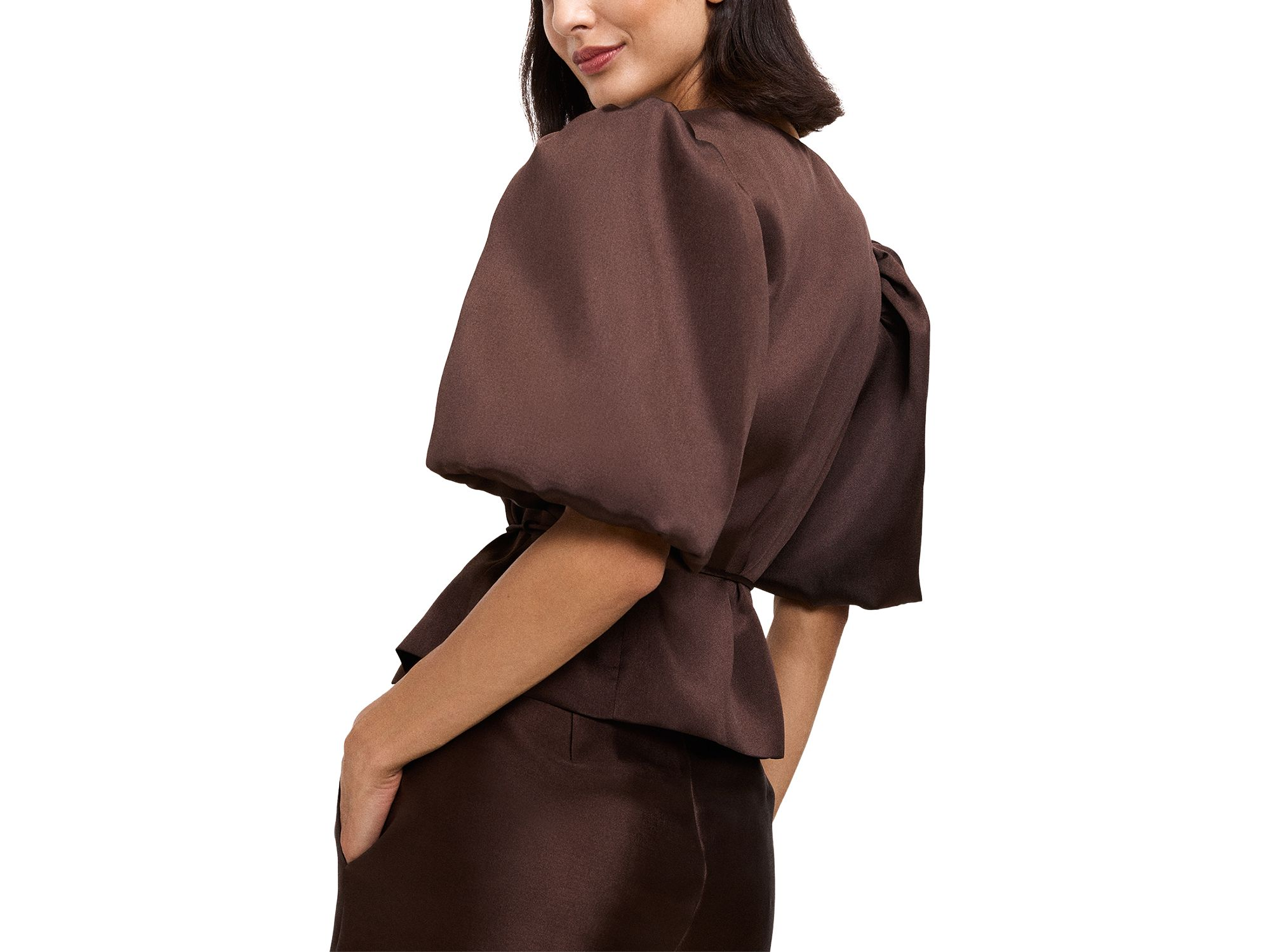 Ivy Satin Puff Sleeve Jacket — Image 5