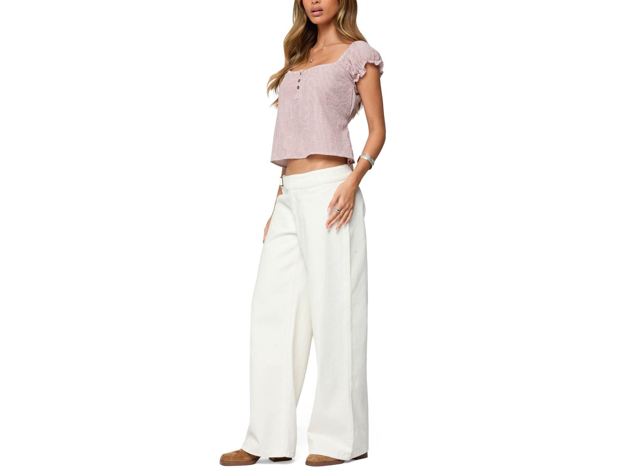 Rhory Pinstripe Babydoll Top — Image 5