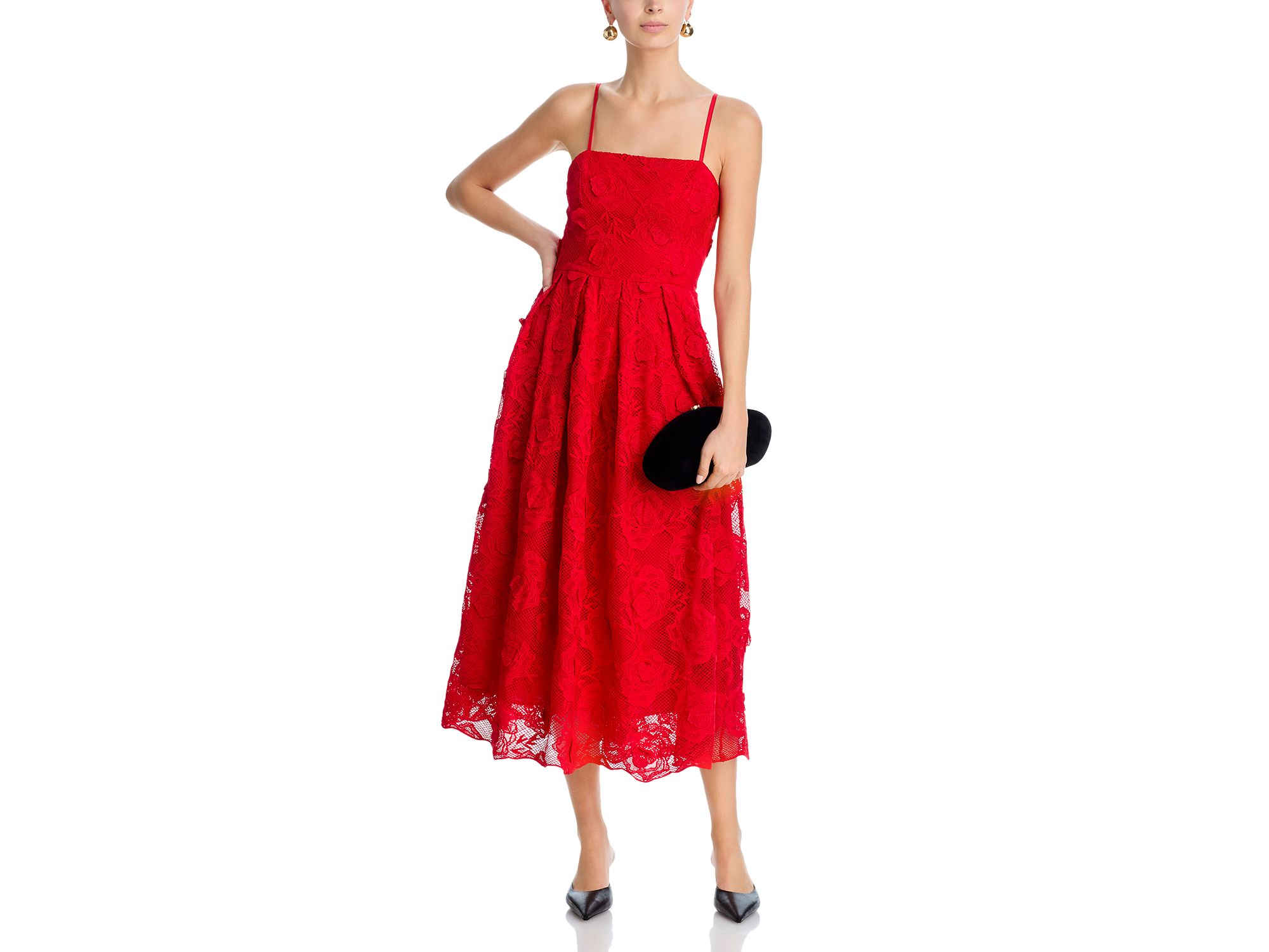 Rose Lace Midi Dress - Exclusive — Image 3