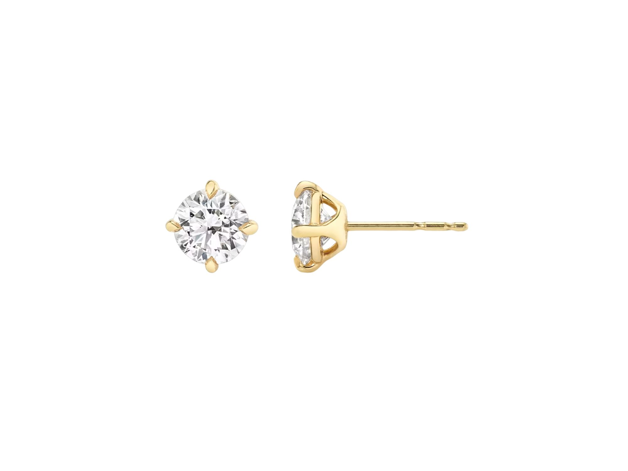 Solitaire Lab-Grown Diamond Stud & Ear Jacket Earrings, 2.0ctw Round Brilliant & Pear Lab Grown Diamonds — Image 3