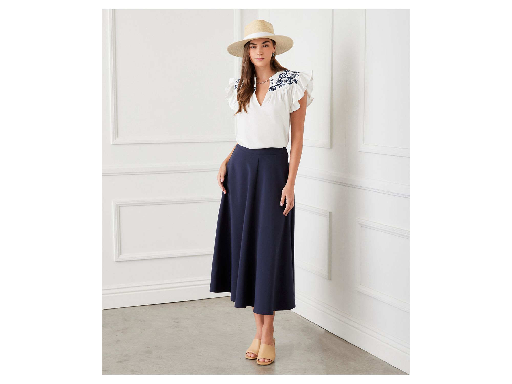 Embroidered Ruffled Top — Image 5