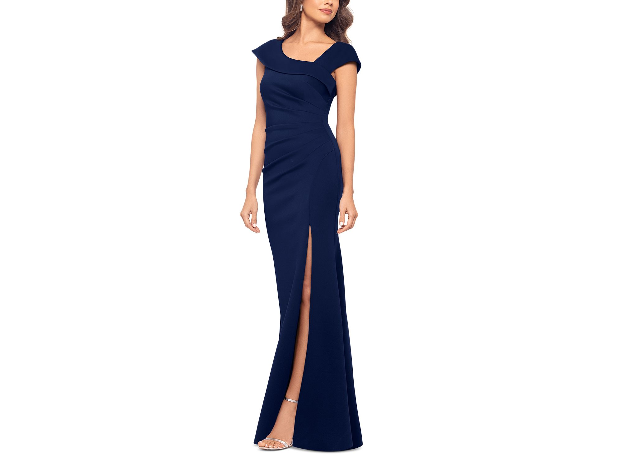 Asymmetric Neck Scuba Dress - Exclusive — Image 4